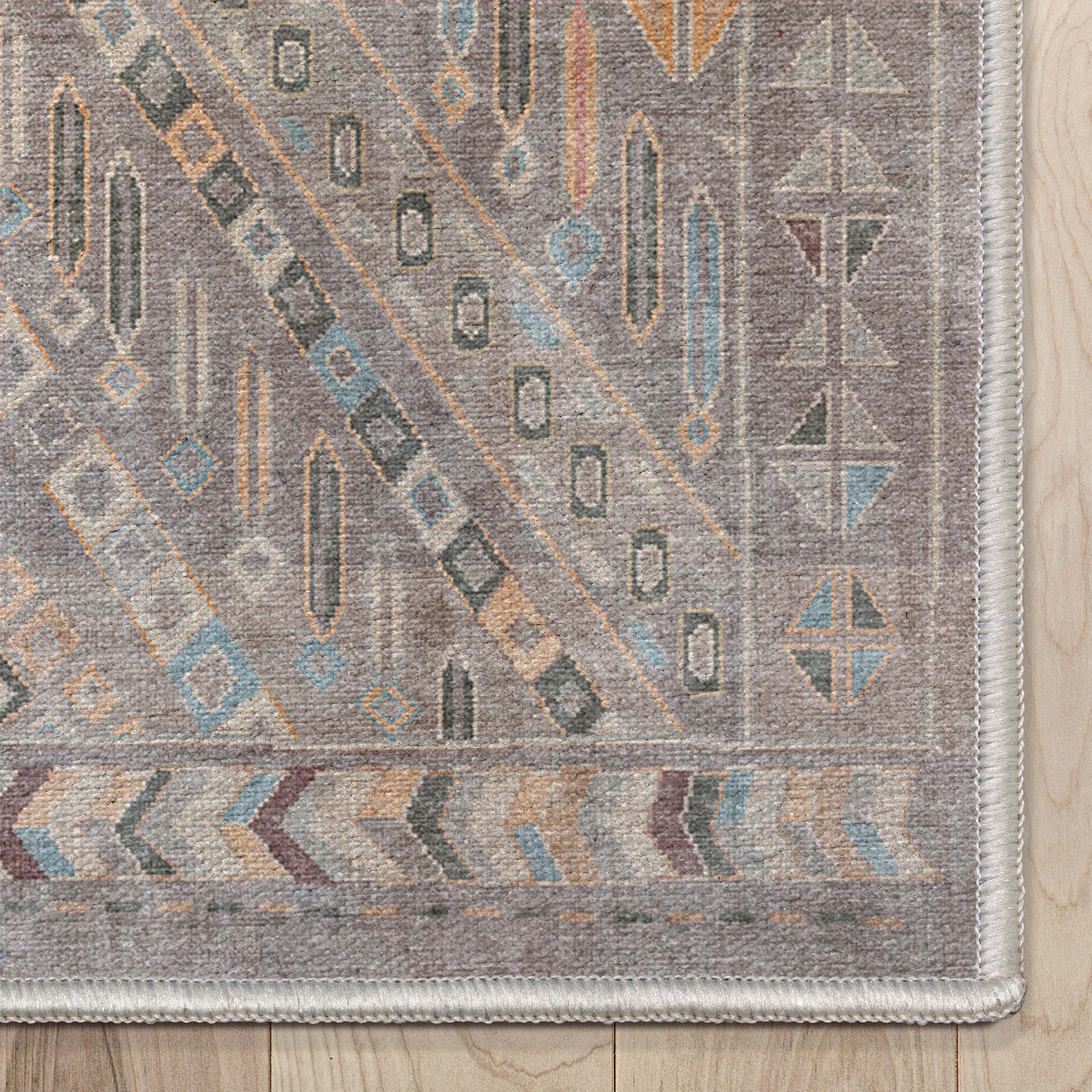 Benutzerdefinierte Gr&ouml;&szlig;e L&auml;ufer Anya Vintage Tribal Grau W&auml;hlen Sie Ihre Breite x W&auml;hlen Sie Ihre L&auml;nge Flurl&auml;ufer-Teppich