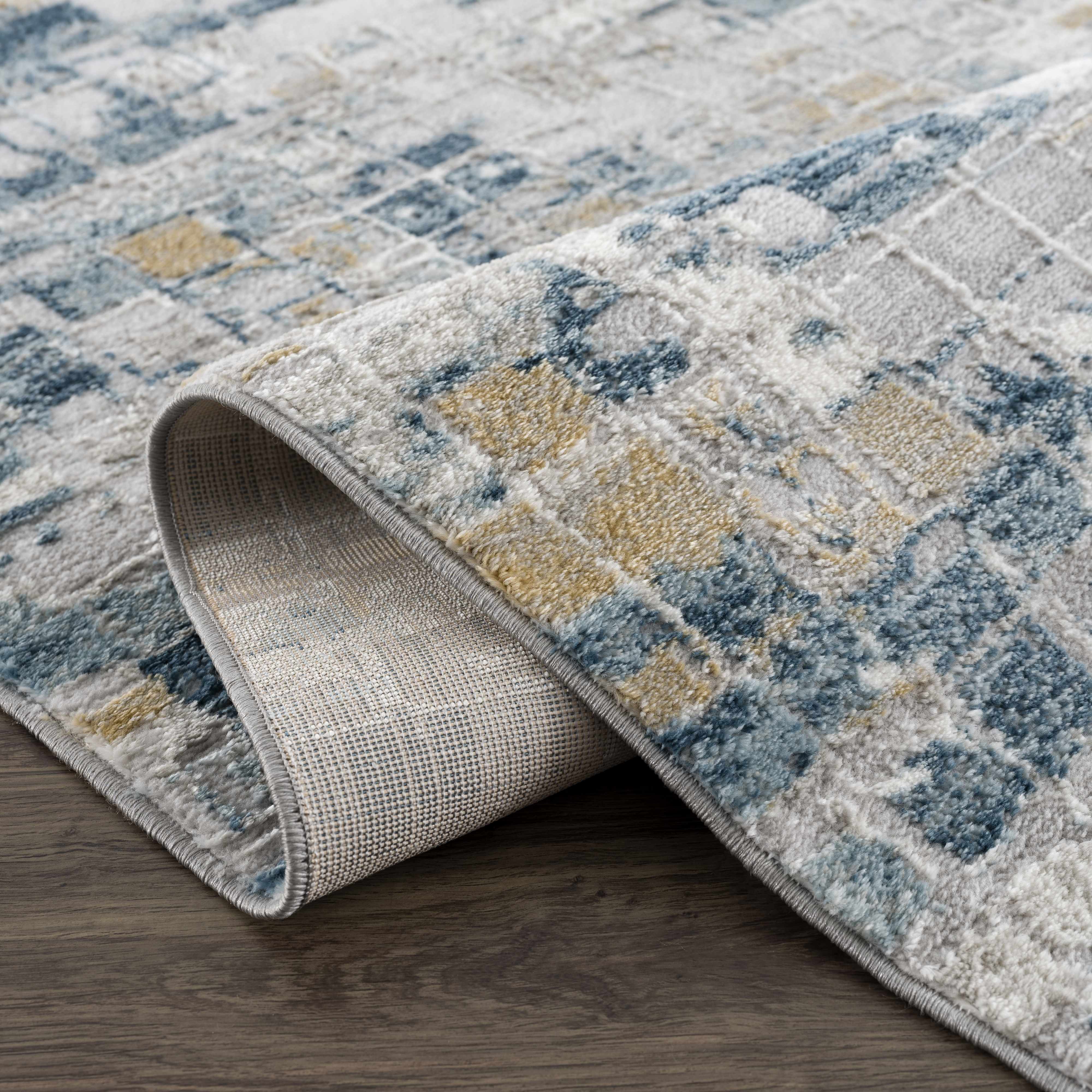 Liveri Abstrakter blauer Teppich