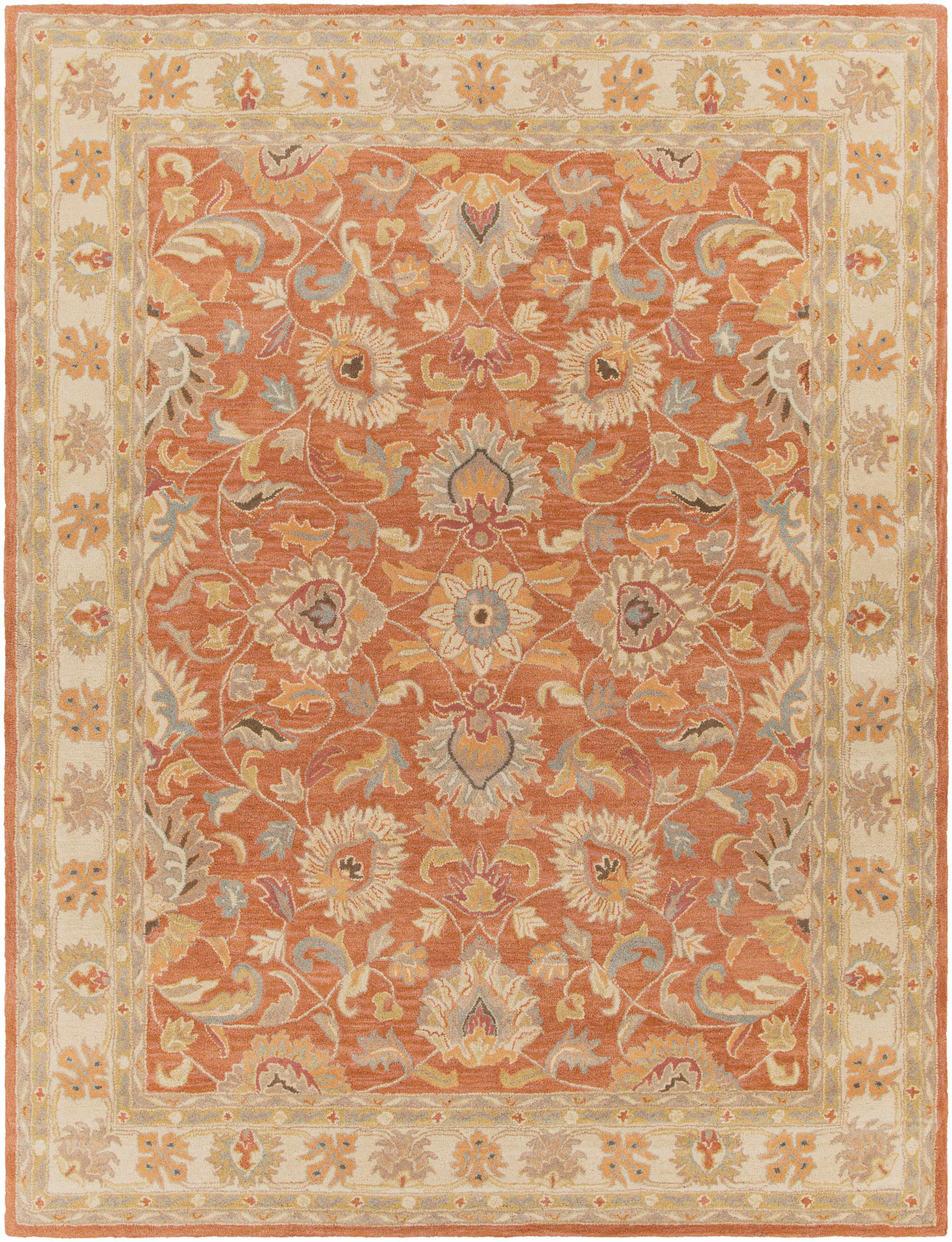 Cherryfield handgetufteter Wollteppich in gebranntem Orange 1124