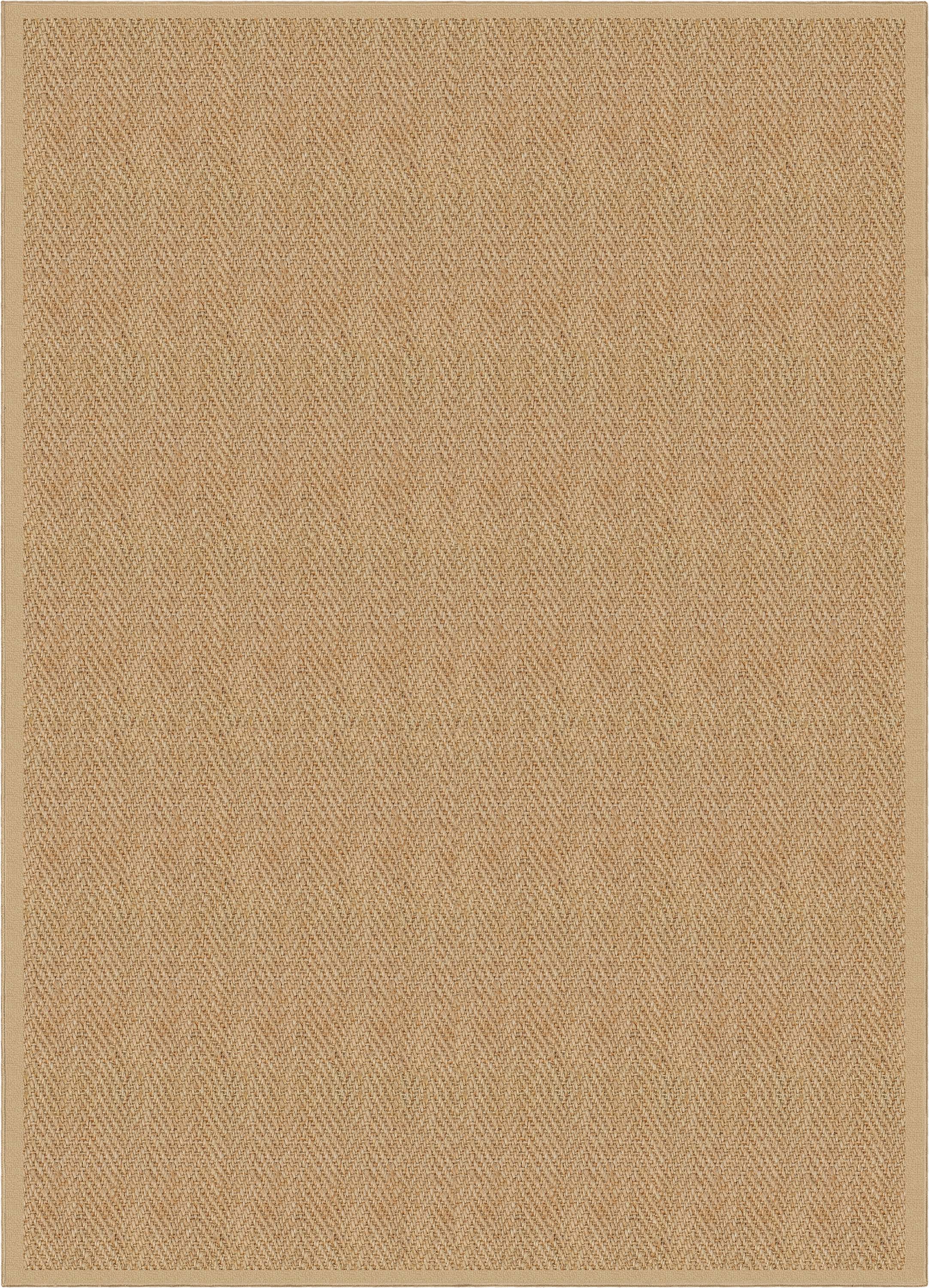 Well-Jute Boerboel Geometrischer Flachgewebe-Teppich mit Fischgr&auml;tenmuster in Beige