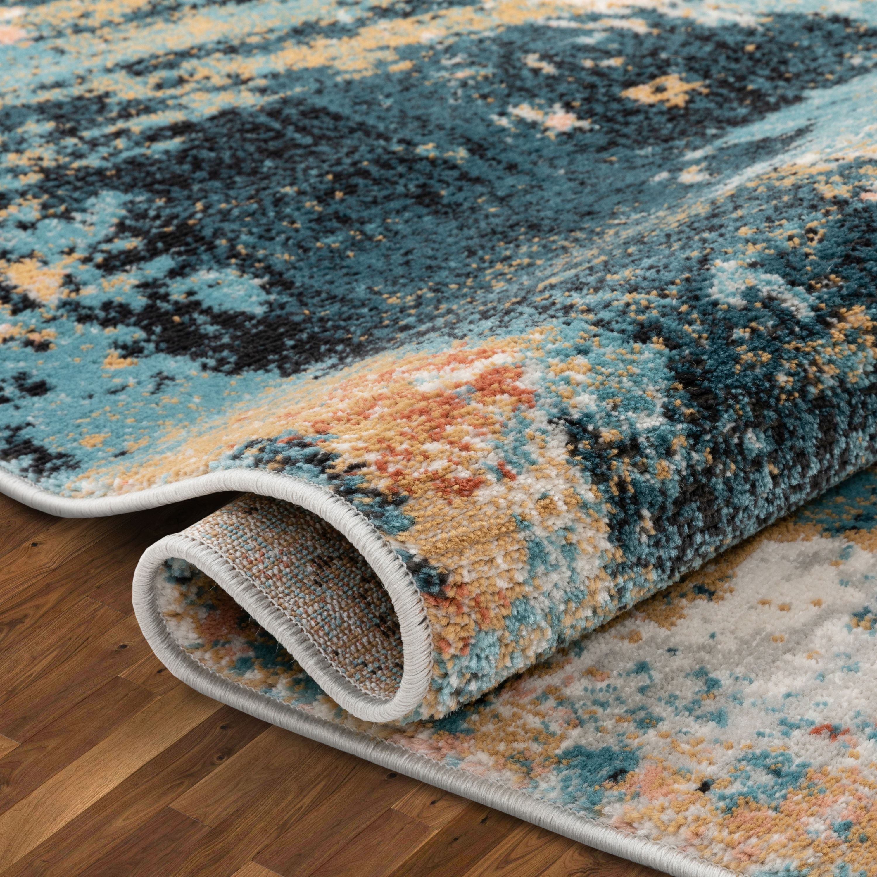 Vento Bohemian Modern Abstract Distressed Multi Teppich