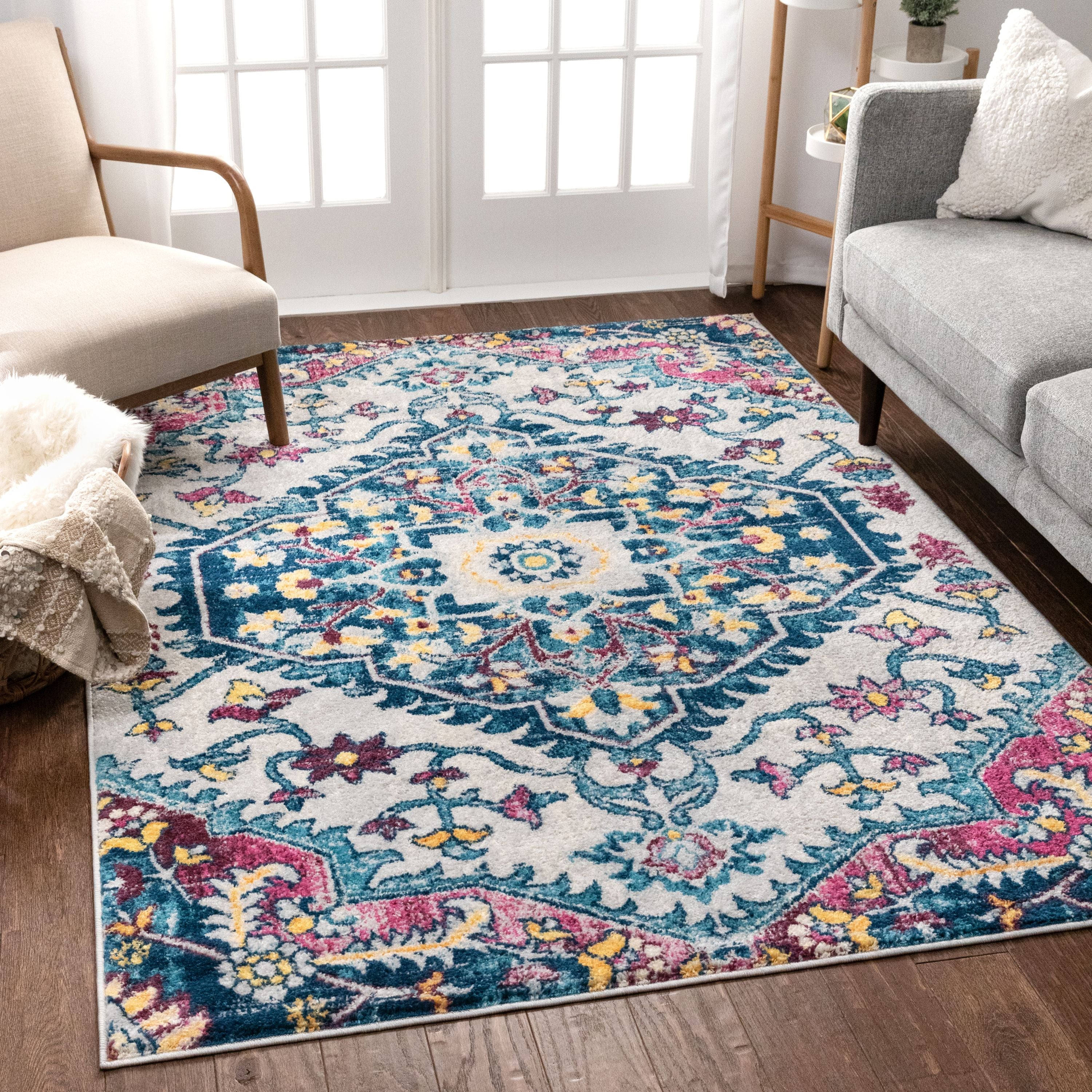 Gwendolyn Multi Bohemian Oriental Medaillon Teppich