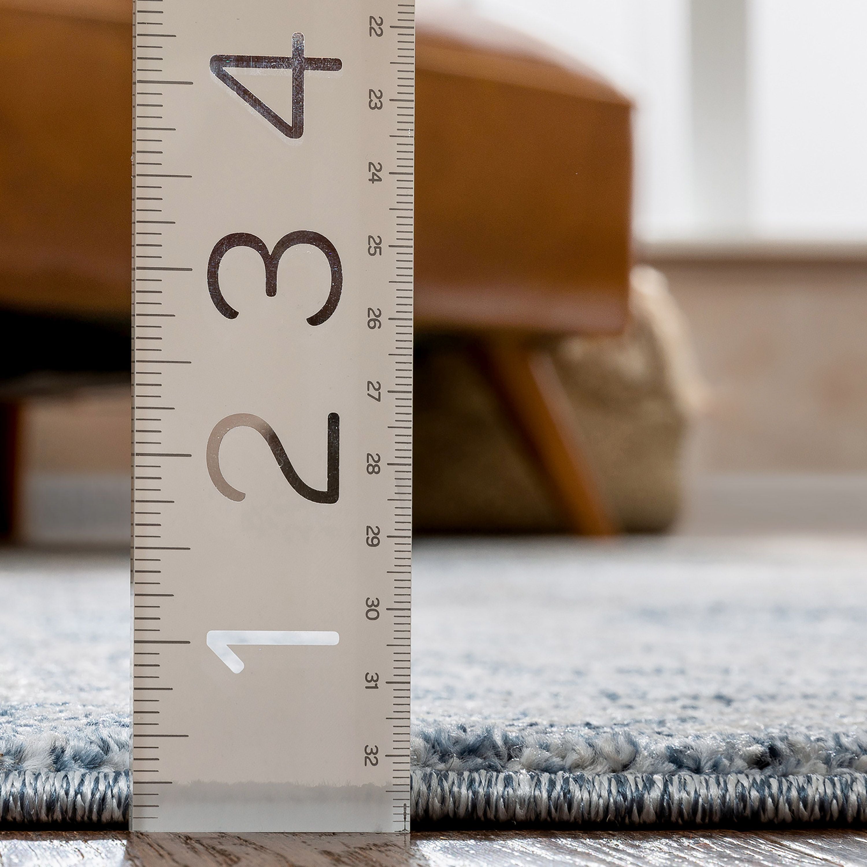 Abigail Blue Vintage Distressed Geometrischer Teppich