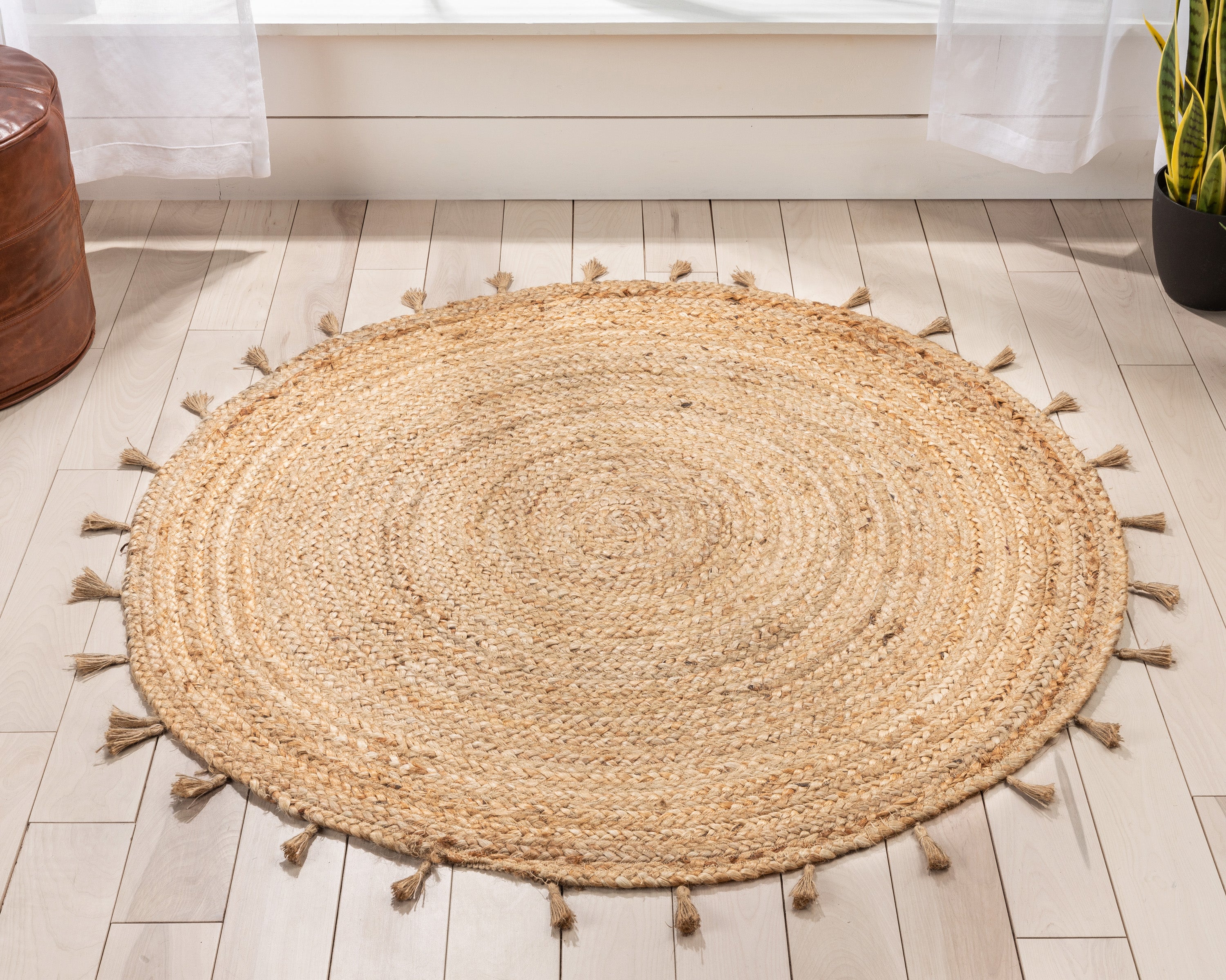 Philomena B&ouml;hmischer handgeflochtener Jute-Teppich mit nat&uuml;rlicher Struktur