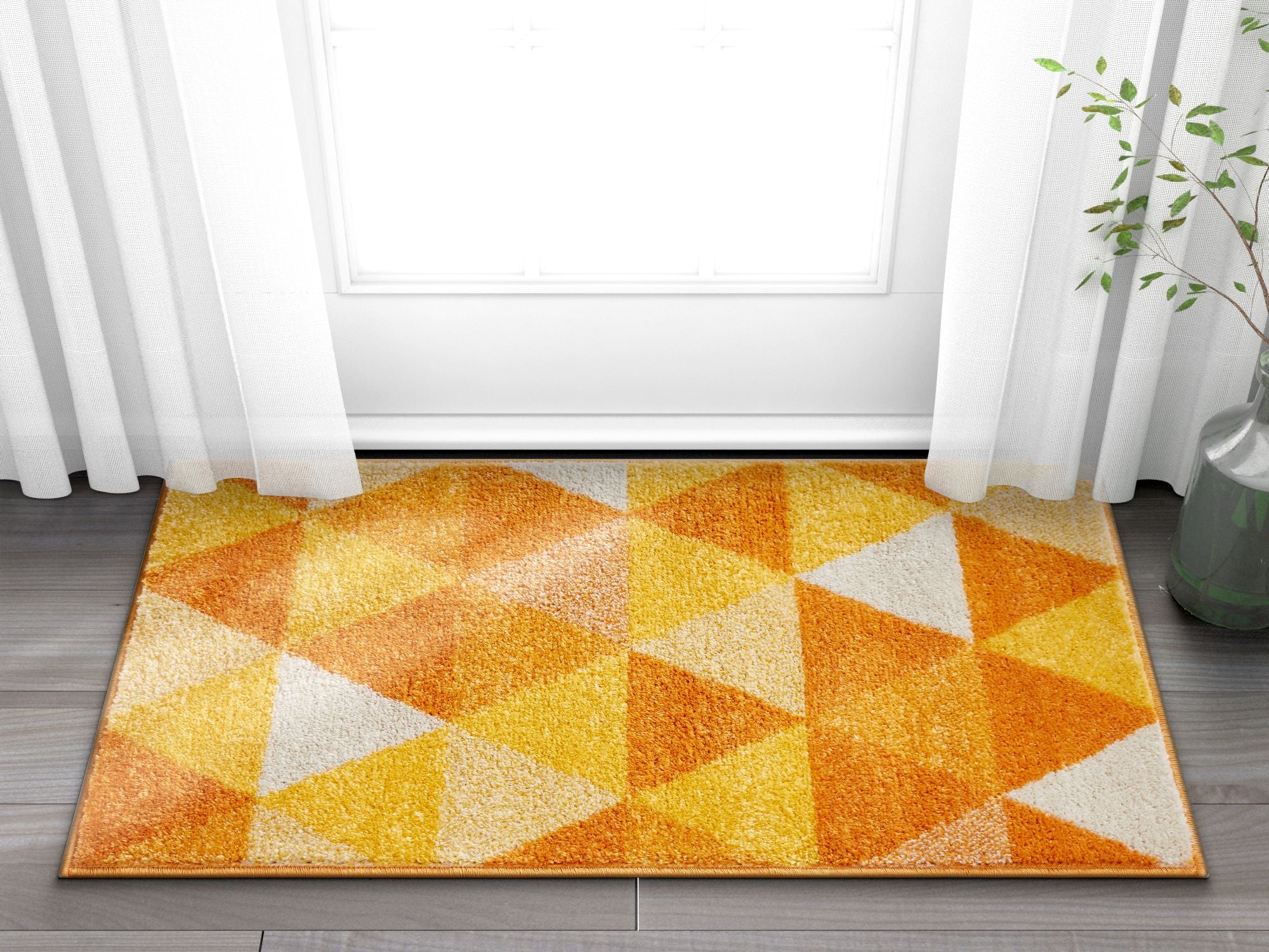 Alvin Orange Moderner geometrischer Teppich
