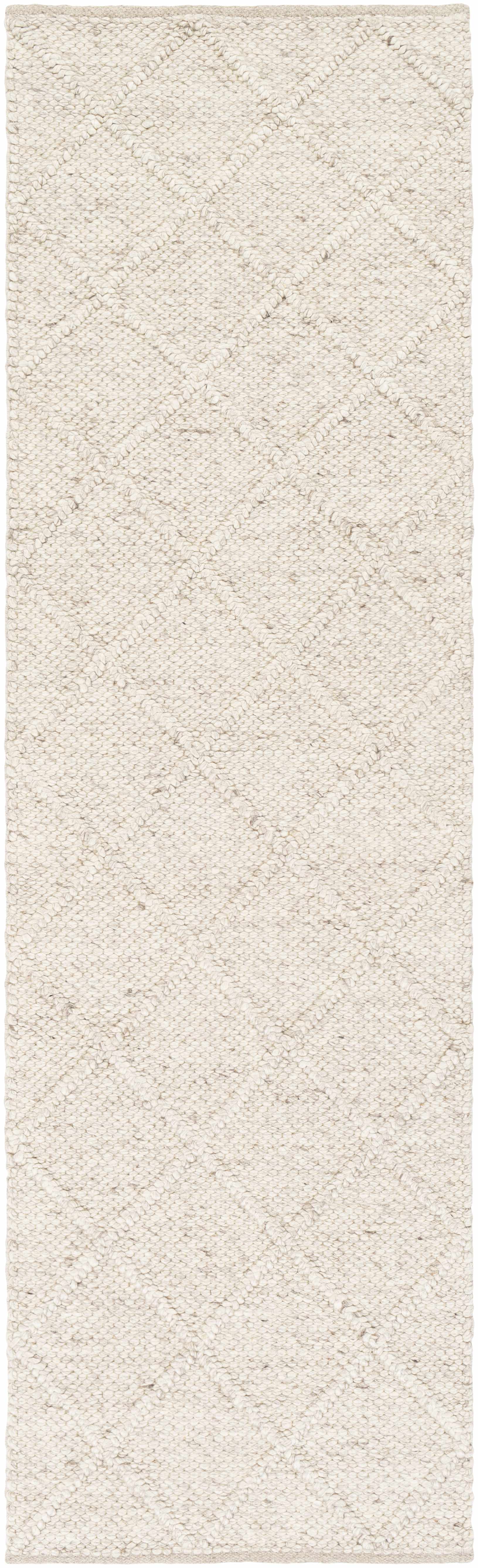 Syosset Beige Trellis-Teppich aus Wolle und Viskose