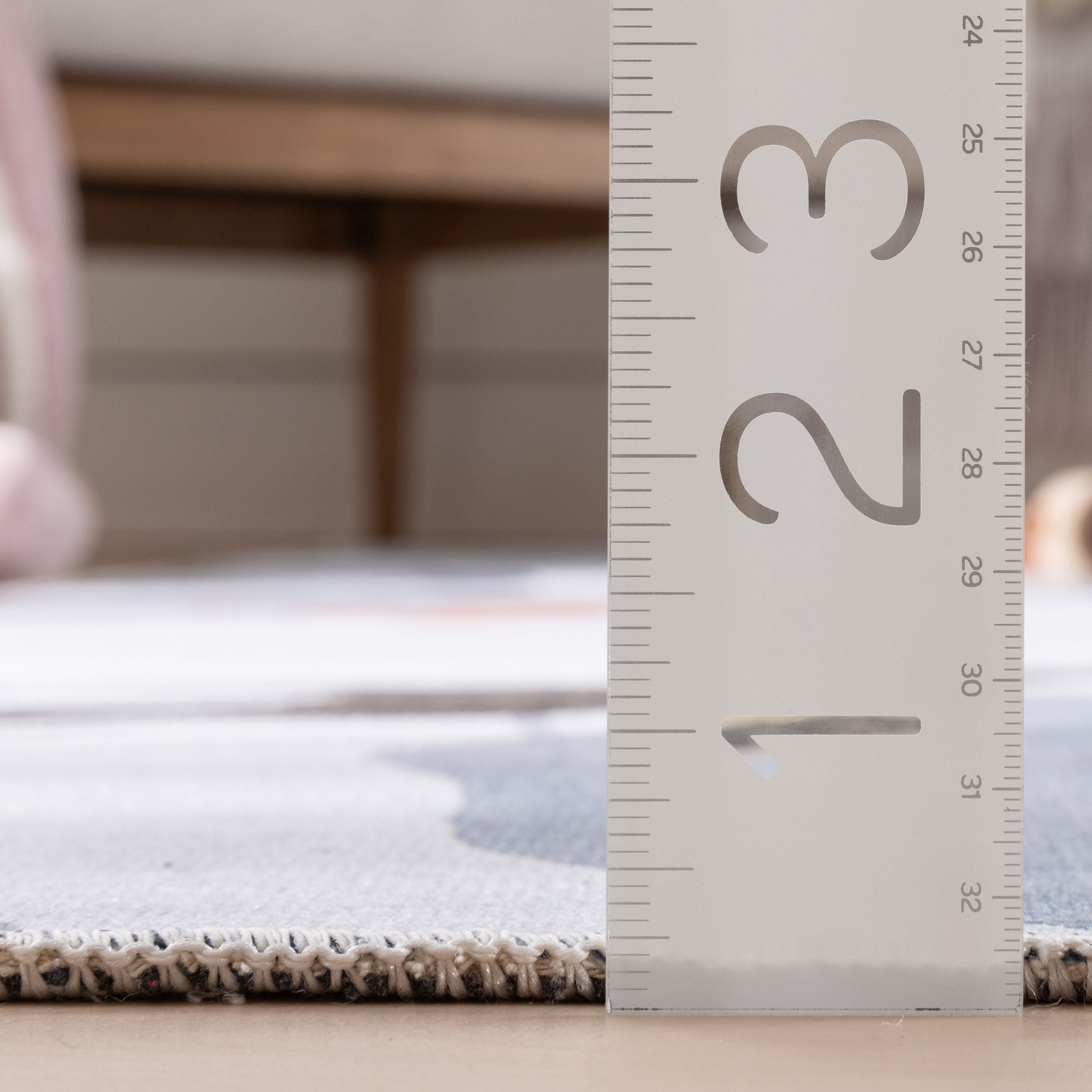 Moderner, flach gewebter Kinderteppich &bdquo;Safari&ldquo; in Grau
