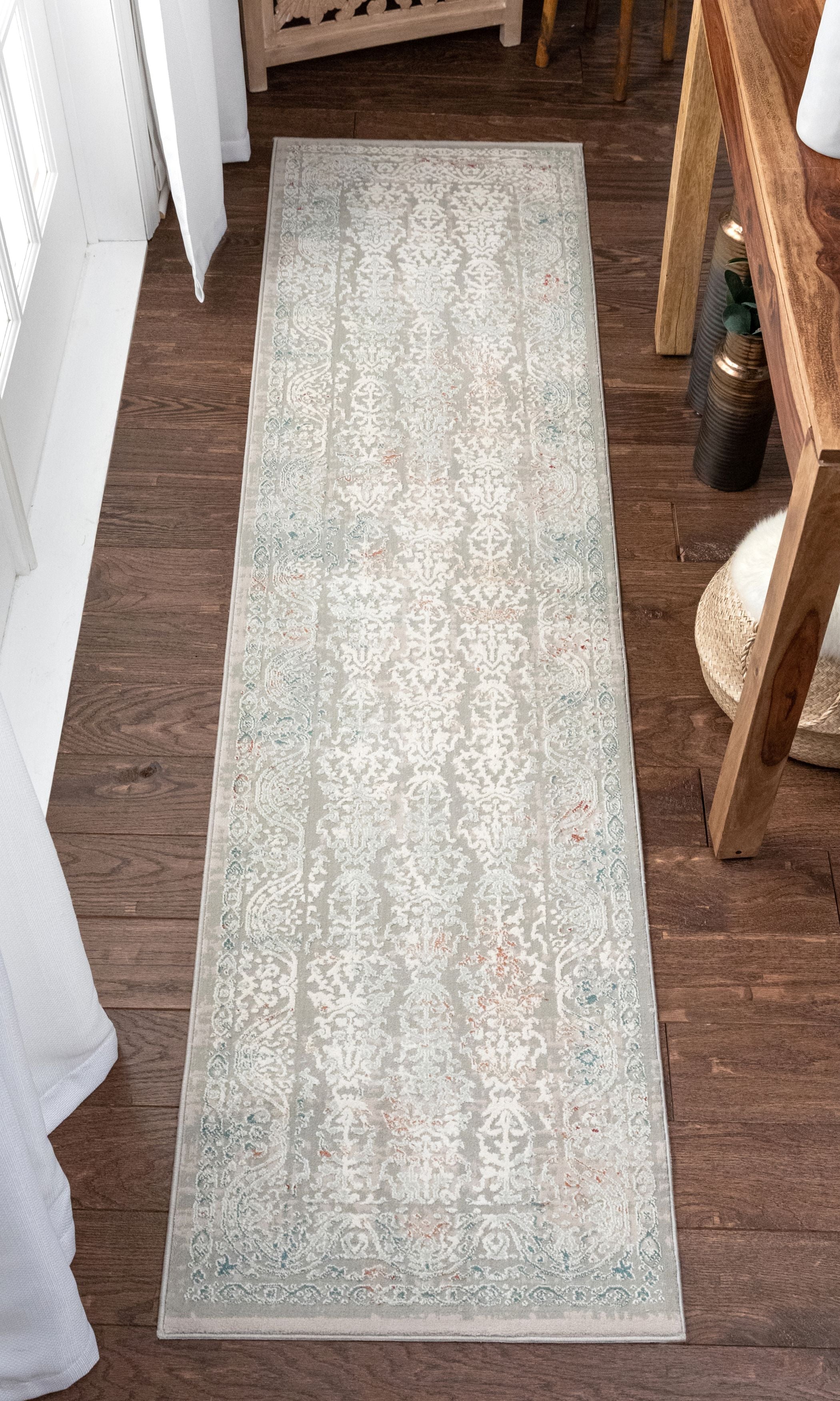 Grace Grey Vintage Perser-Orientalischer Hoch-Tief-Teppich