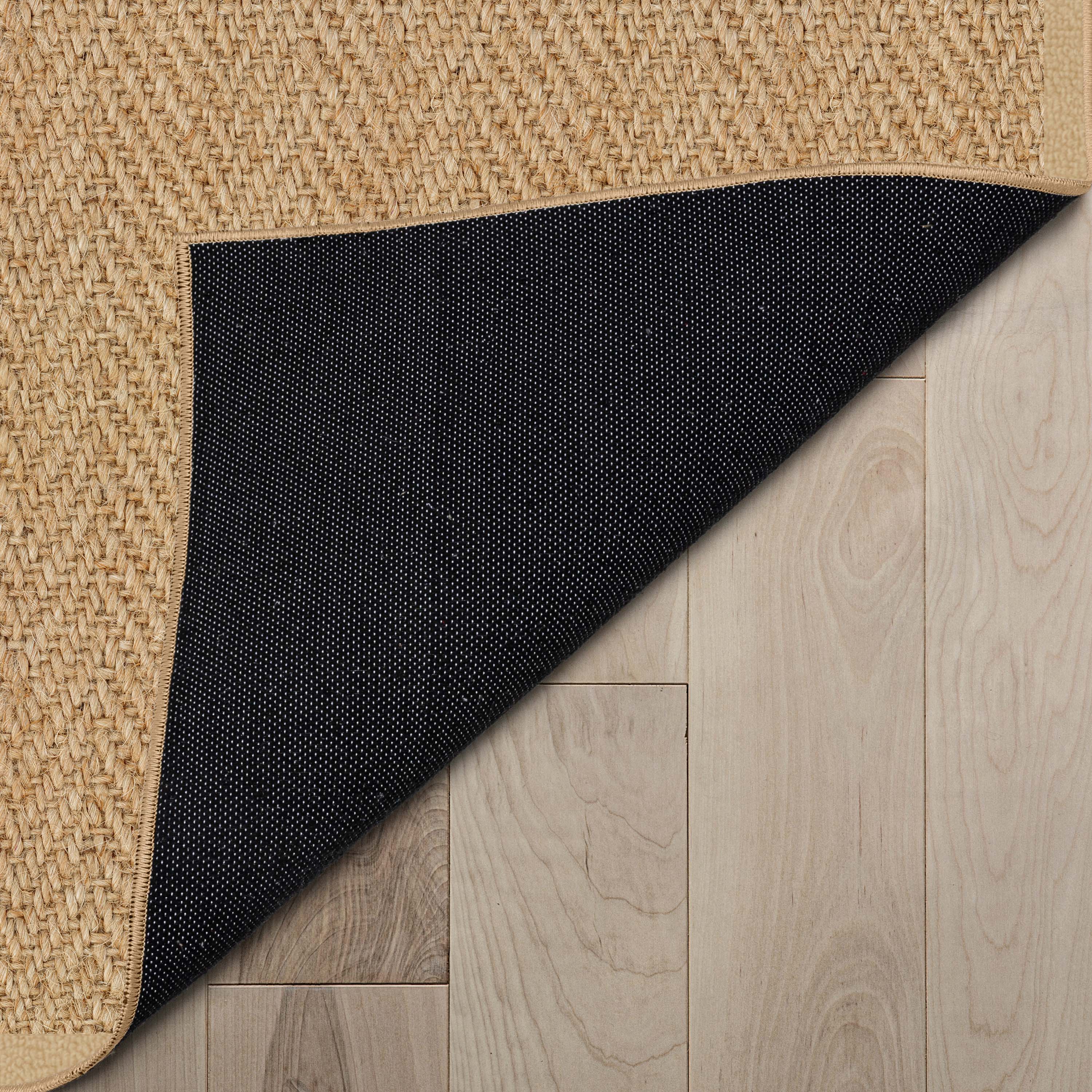 Well-Jute Boerboel Geometrischer Flachgewebe-Teppich mit Fischgr&auml;tenmuster in Beige