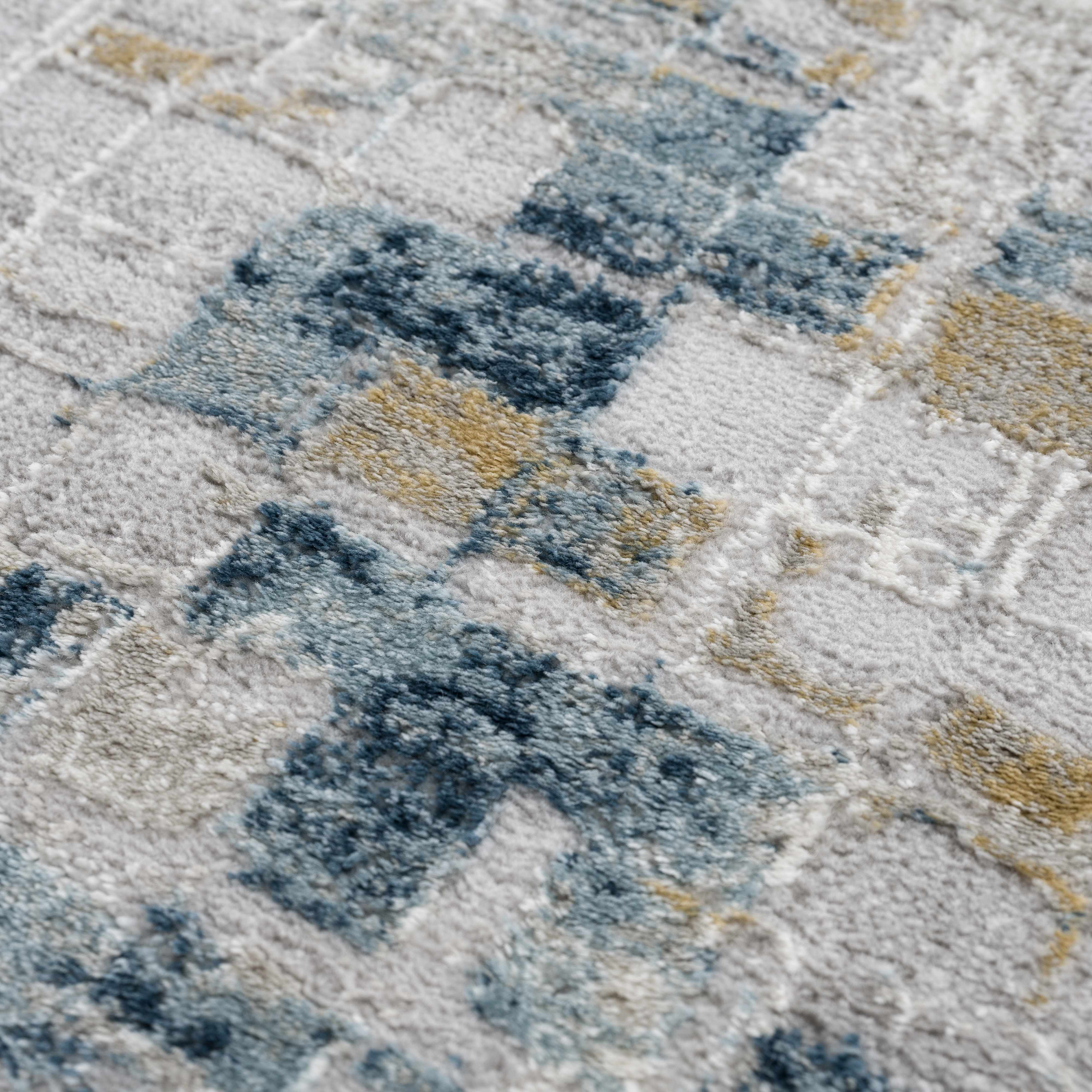 Liveri Abstrakter blauer Teppich