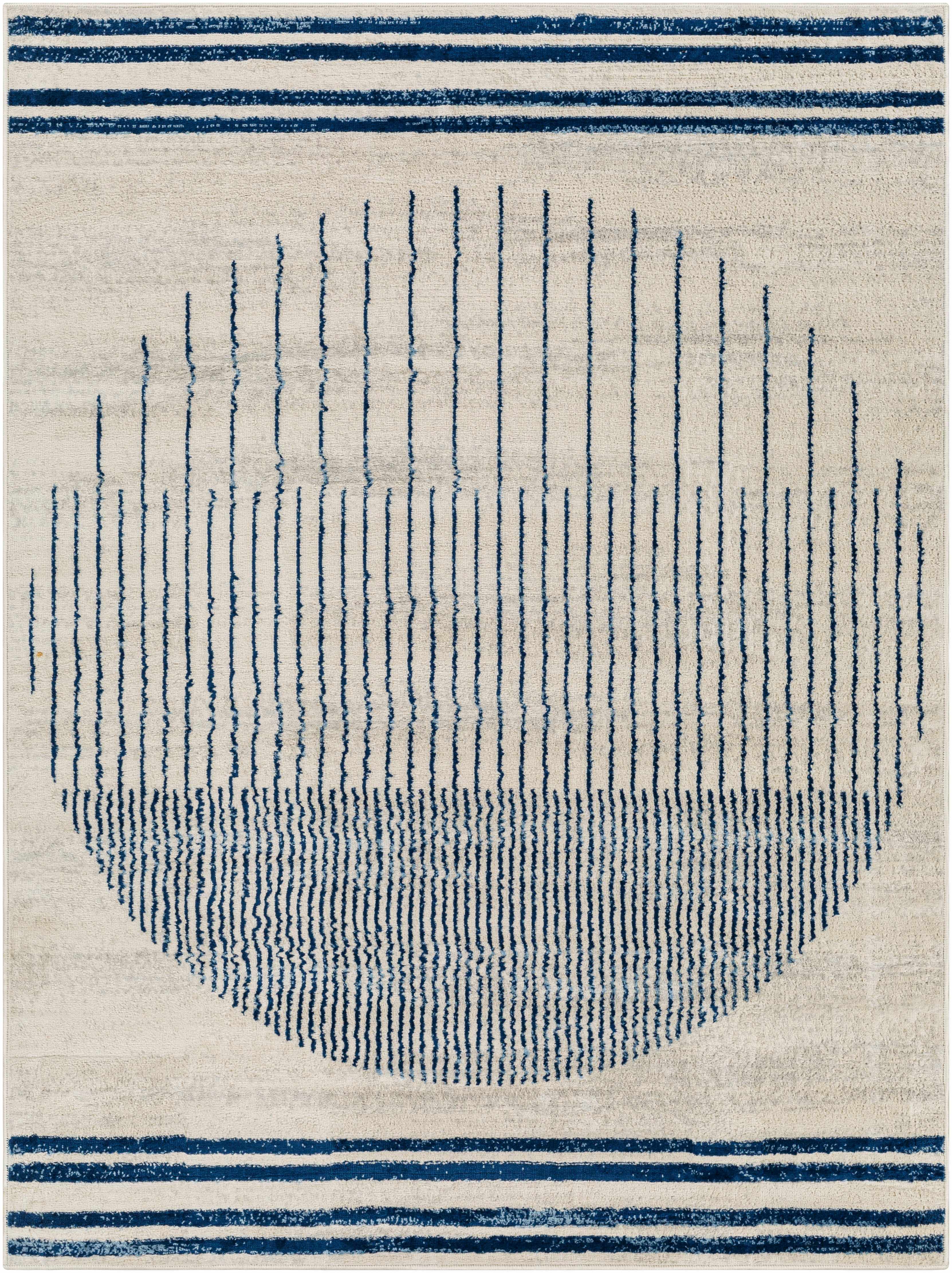 Geometrischer Angus-Teppich in Blau und Wei&szlig;