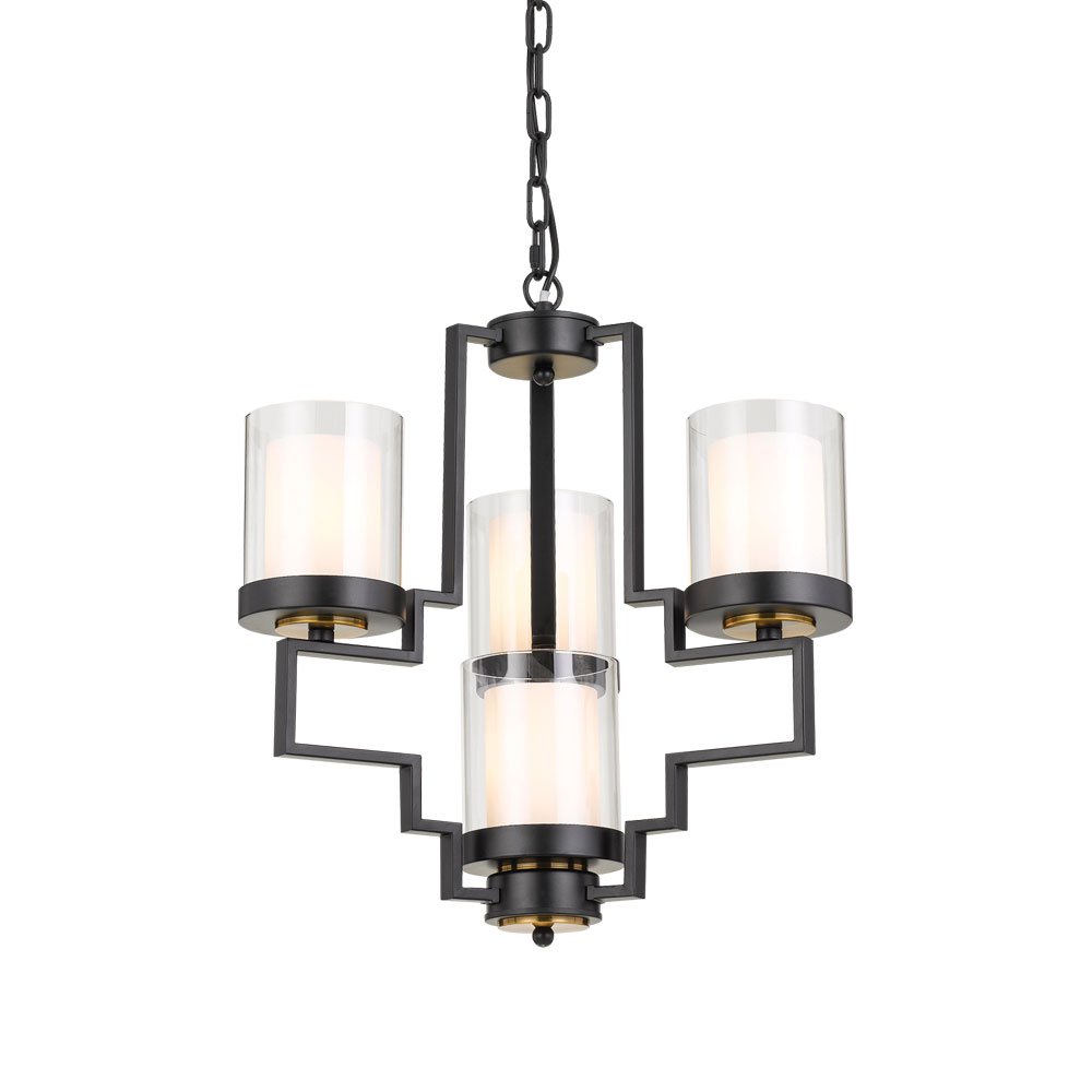 Alvarez 4 Light Pendant Black, Opal, Clear - ALVAREZ PE31-BK