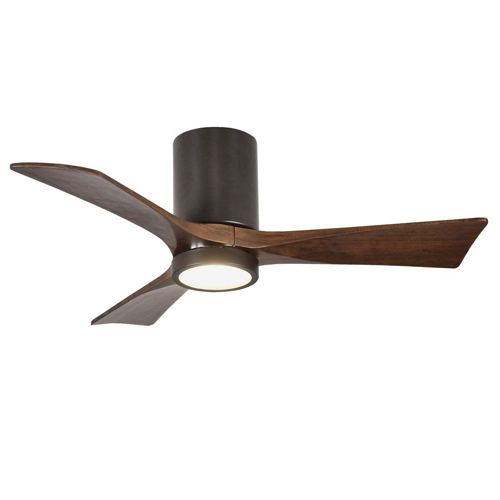 Irene 3 Hugger DC Ceiling Fan With LED 60" Textured Bronze Body & Walnut - IR3HLK-TB-60