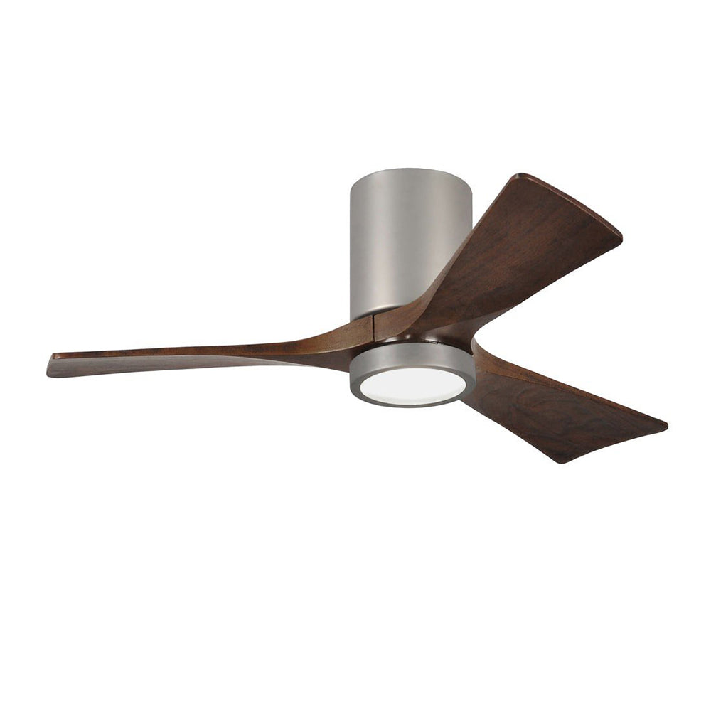 Irene 3 Hugger DC Ceiling Fan With LED 52" Brushed Nickel Body & Walnut - IR3HLK-BN-52