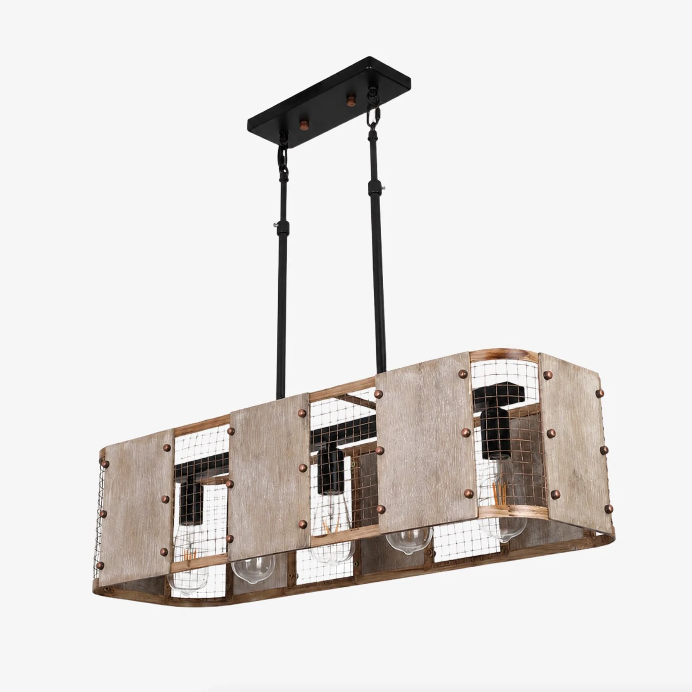 Závěsná lampa s pěti žárovkami, 80 cm, teplá, přírodní barvy