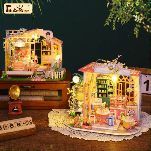 Kit de casa en miniatura para heladería de miel