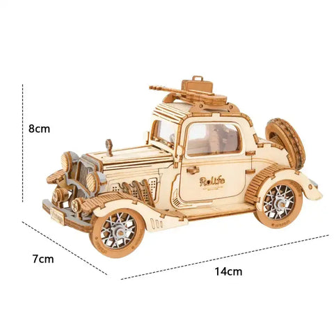Rompecabezas de coche antiguo de madera en 3D