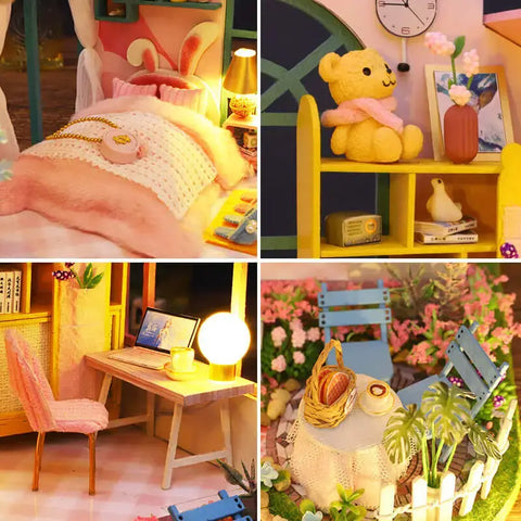 Kit de casa en miniatura para heladería de miel