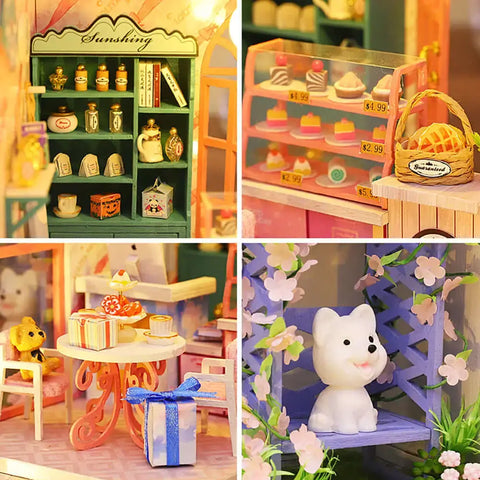 Kit de casa en miniatura para heladería de miel