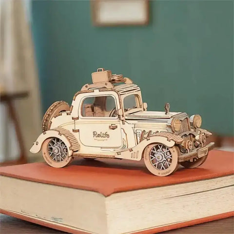Rompecabezas de coche antiguo de madera en 3D
