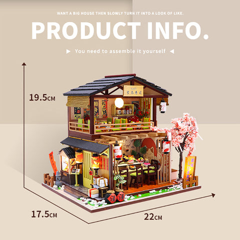 Fifijoy Miniatur-Puppenhaus im japanischen Stil, Gibbon-Sushi