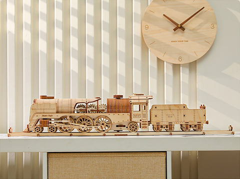 Puzzle 3D in legno del treno a vapore Fifijoy