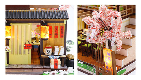 Fifijoy Miniatur-Puppenhaus im japanischen Stil, Gibbon-Sushi