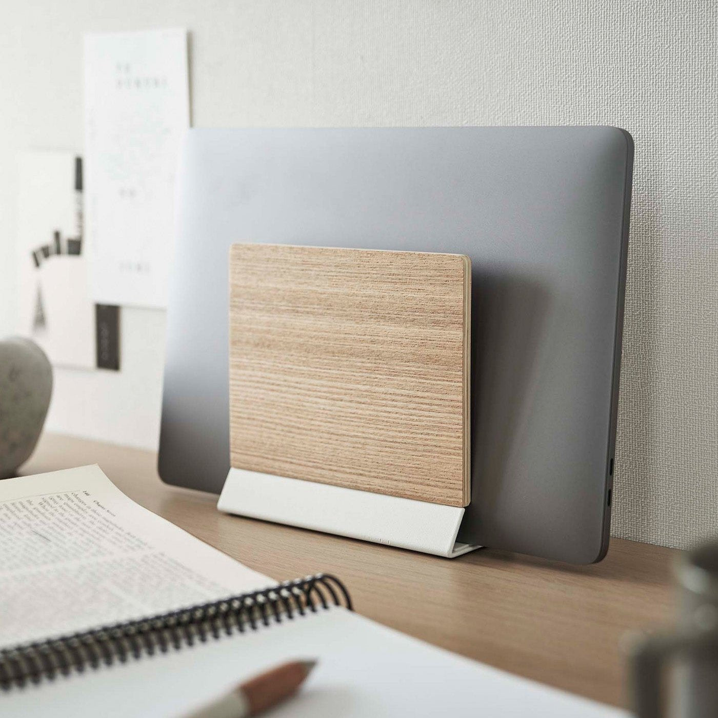 Slim Computer Stand Slim Laptop Stand - Steel + Wood