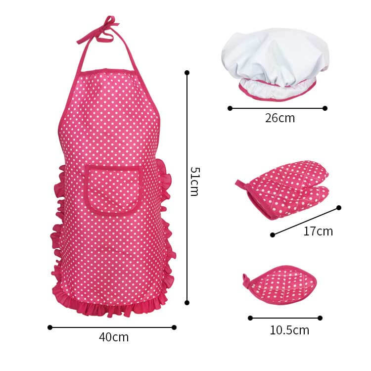 Kids Cooking and Baking Chef Set, Complete Cooking Sets, Toddler Dress Up & Pretend Play Costume Clothes, Kit Blue/ Pink Kid Chef Apron & Accessories, Kids Kitchen Toys 3-5 Years Old | Shinymarch
