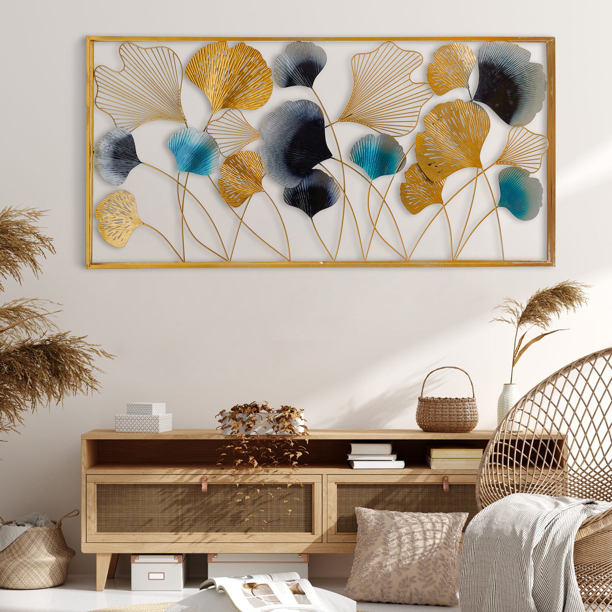 Floral Multicolored Metal Wall Art