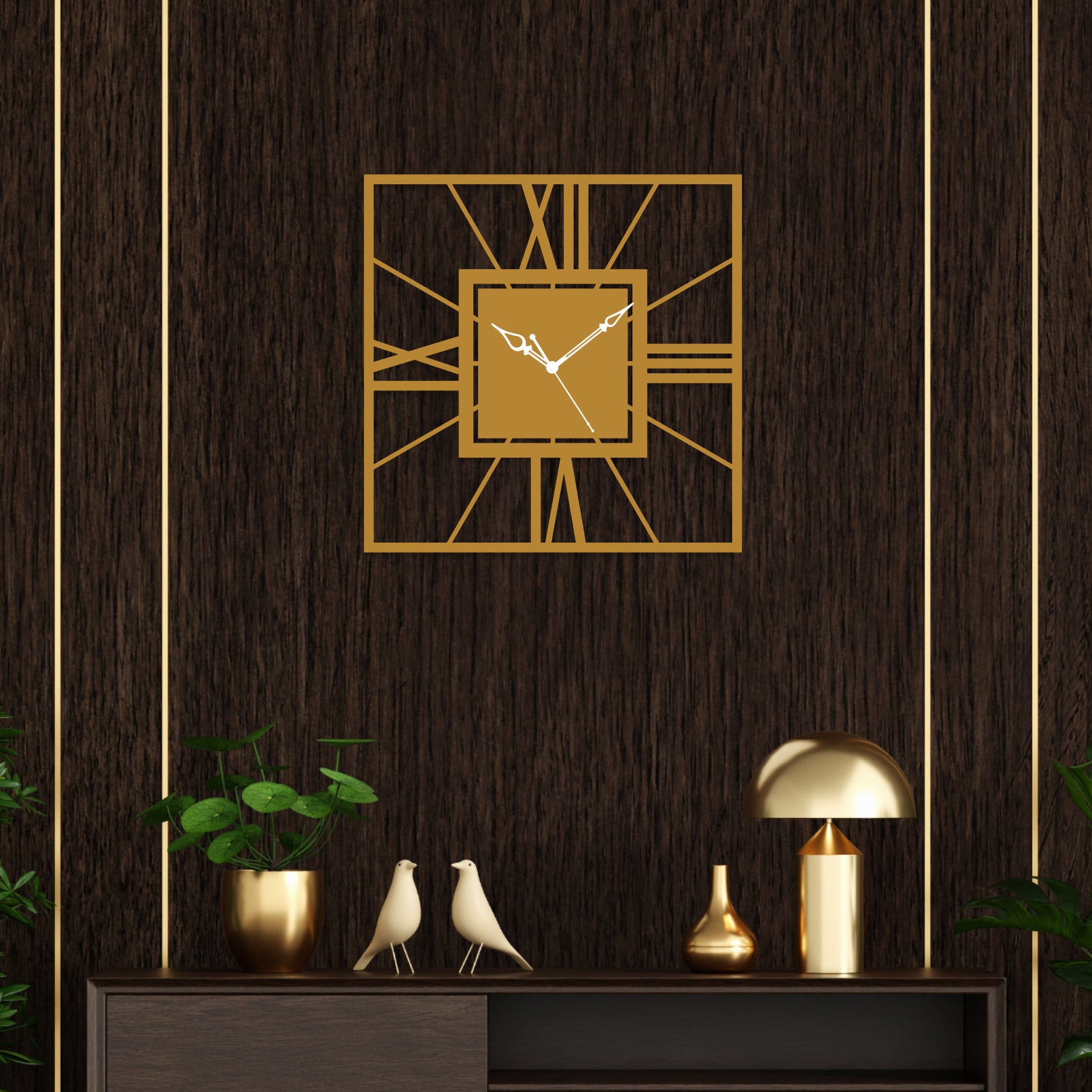 Attractive Roman Square Metal Wall Clock