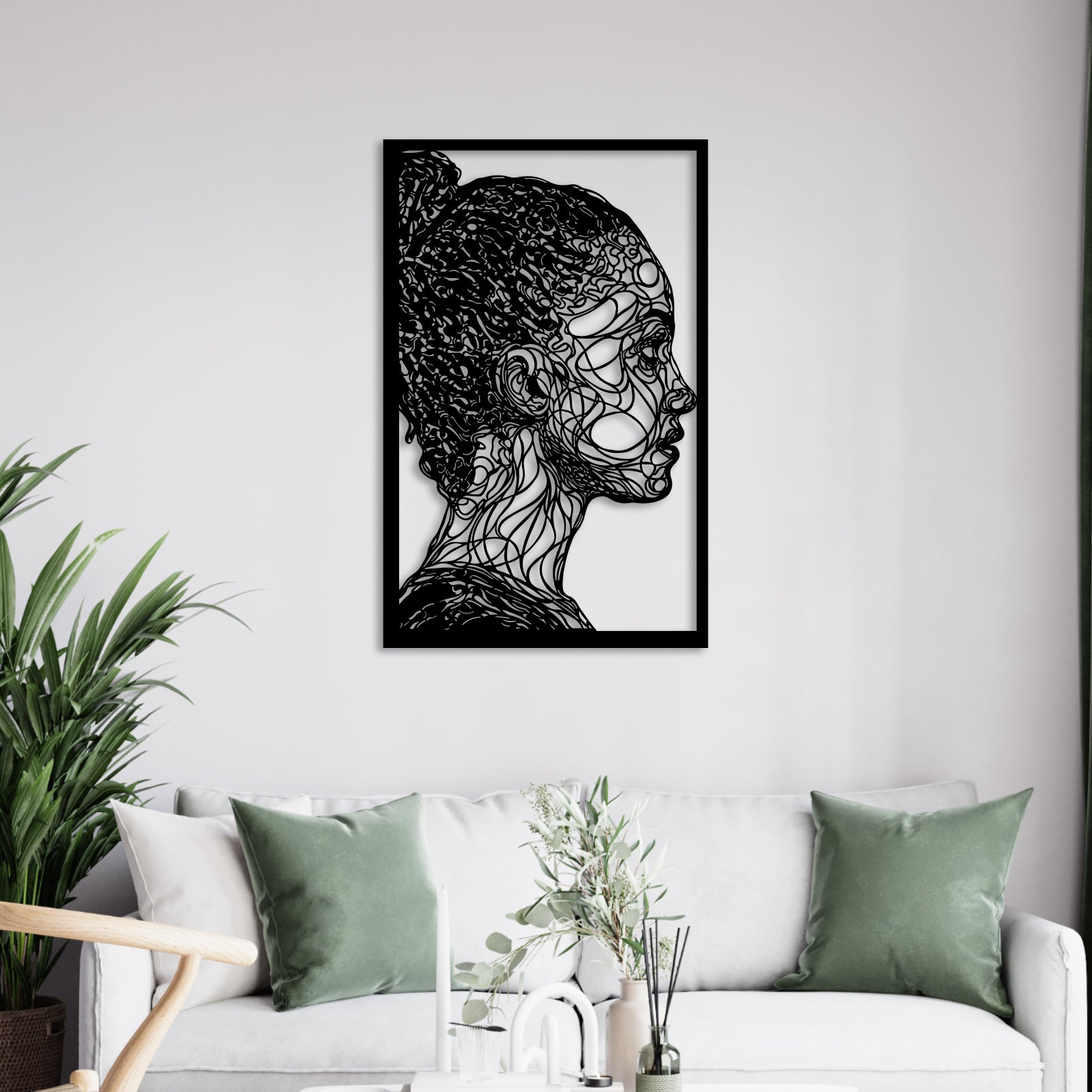 Girl Side Face Metal Wall Art