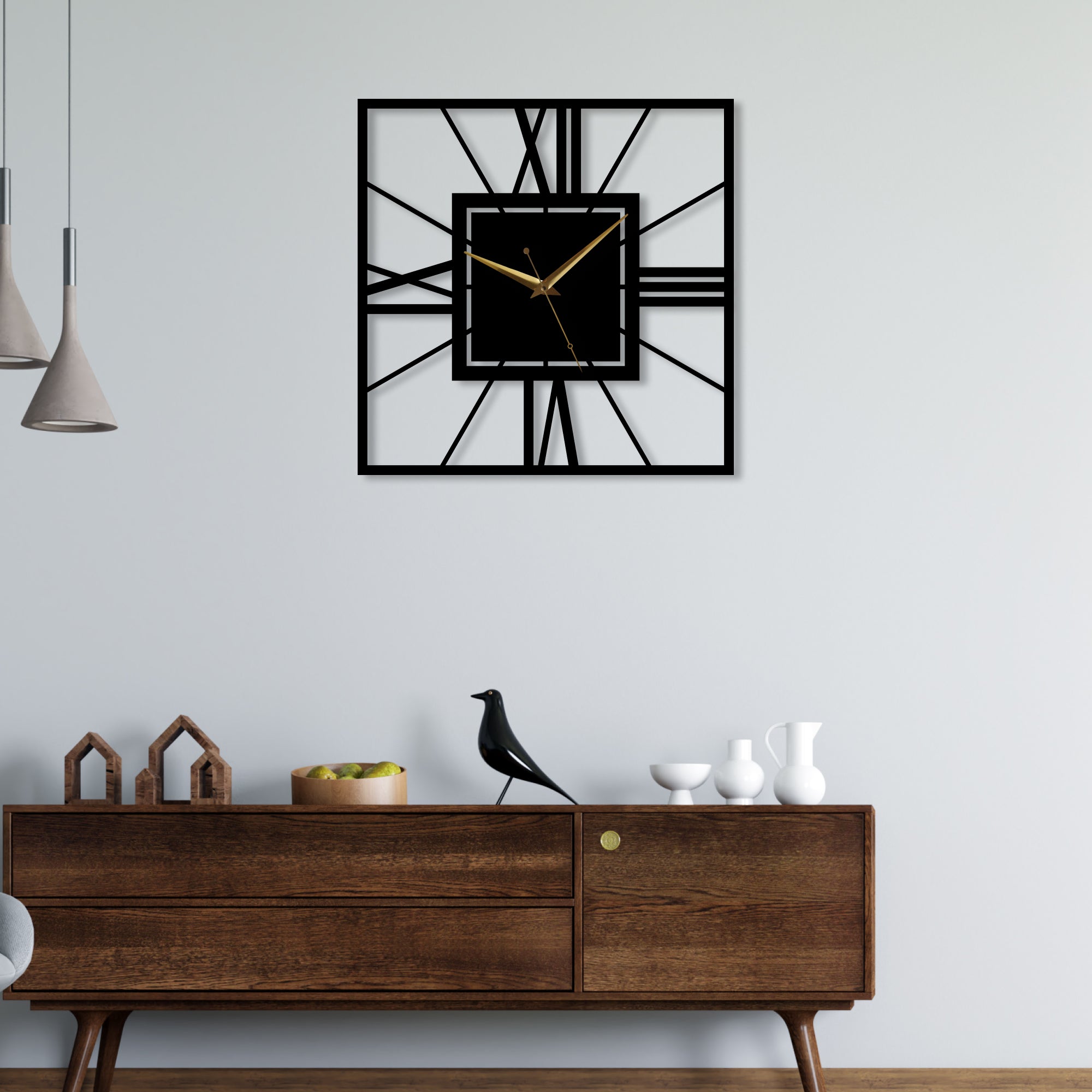 Attractive Roman Square Metal Wall Clock