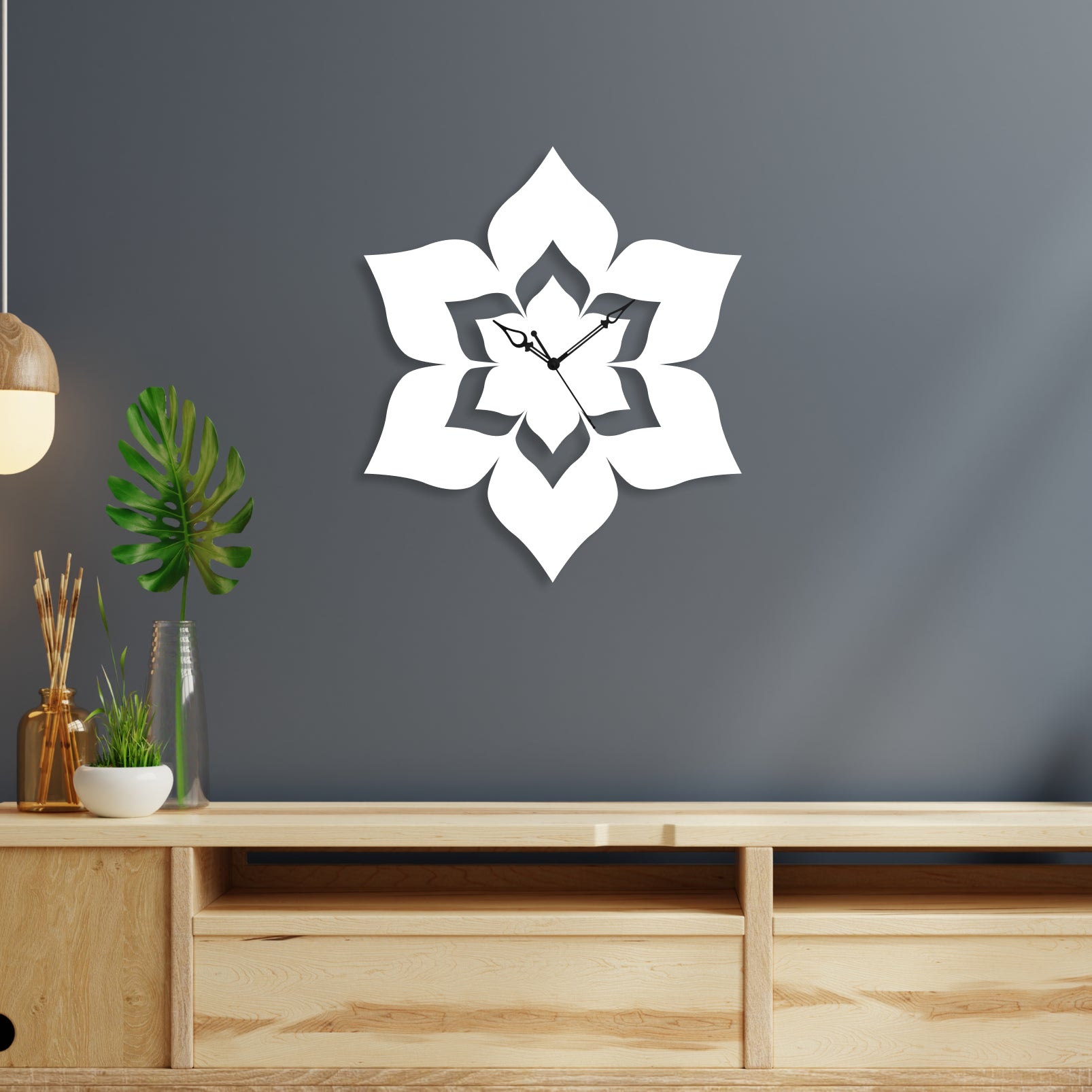Gorgeous Flower Metal Wall Clock