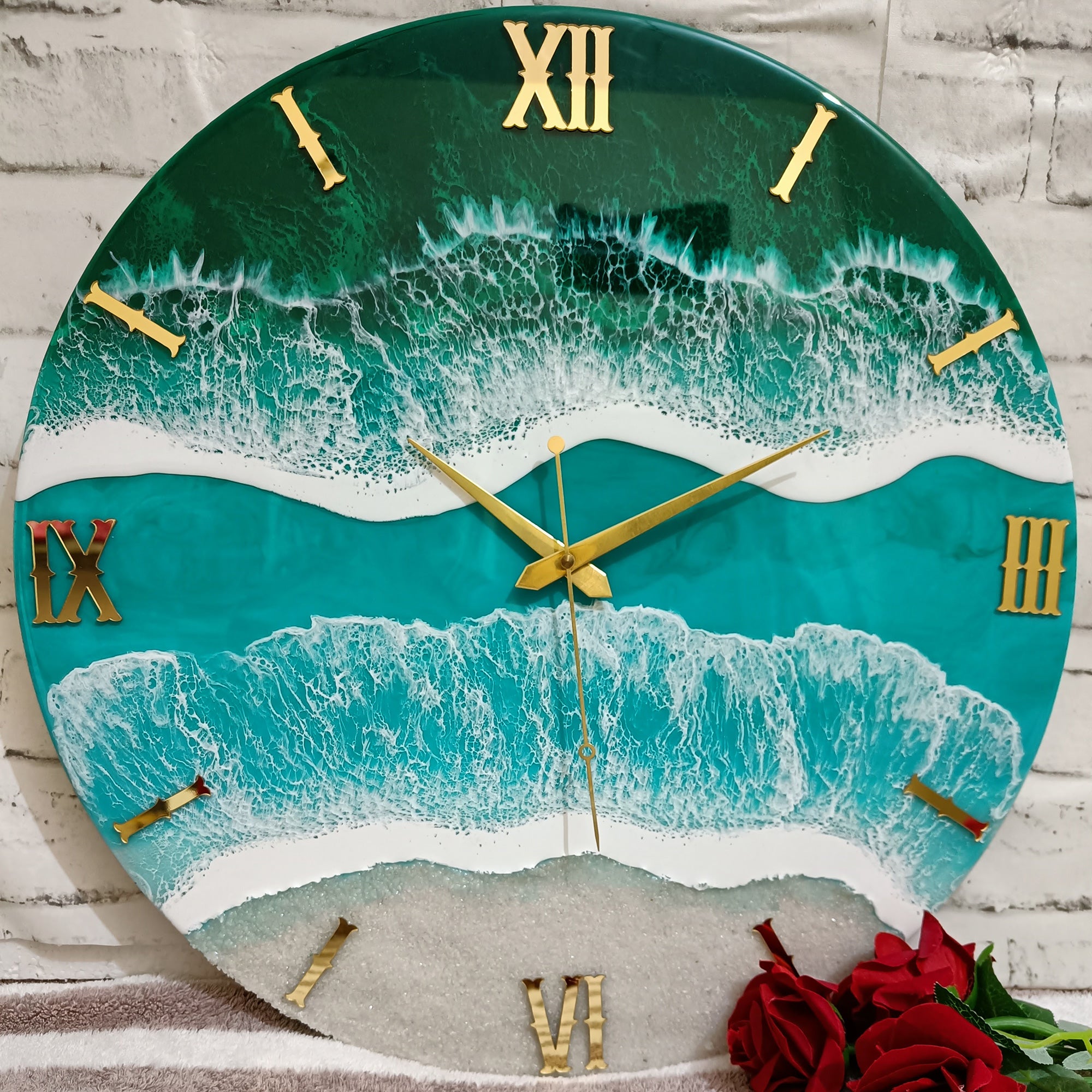 Multi Beach Epoxy Resin Wall Clock