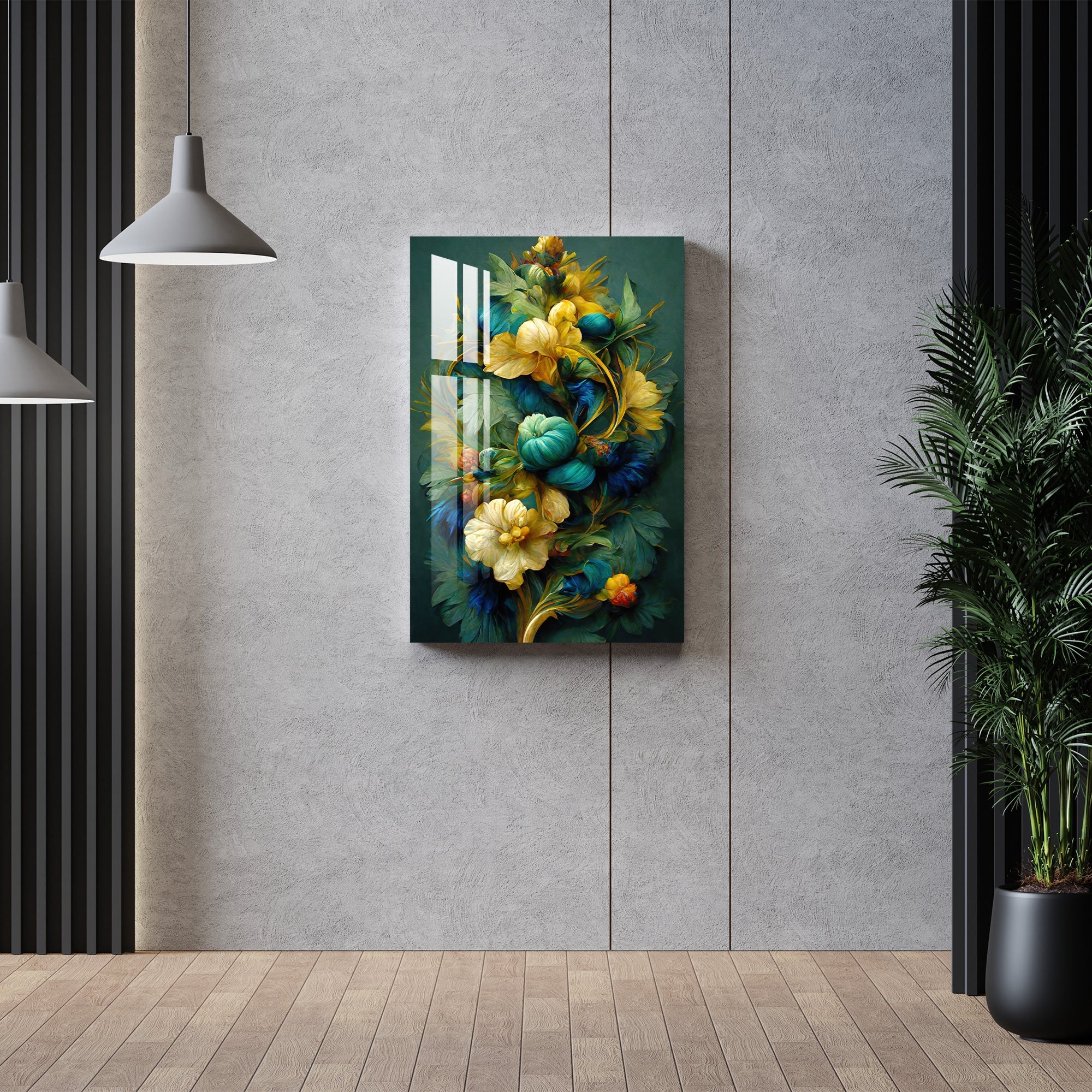 Shades of Green & Yellow Acrylic Wall Art - 23.5X16 inches / 3MM
