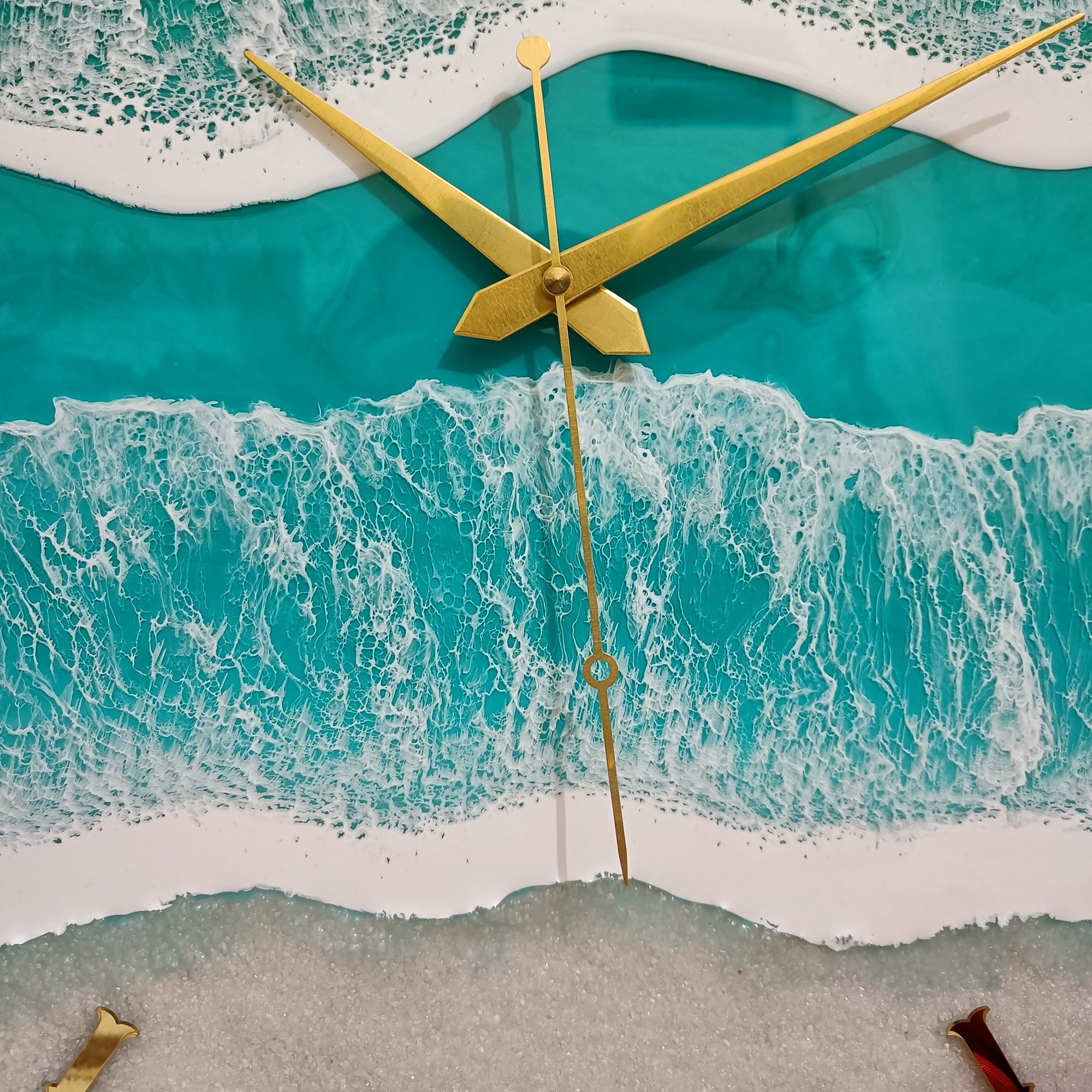 Multi Beach Epoxy Resin Wall Clock