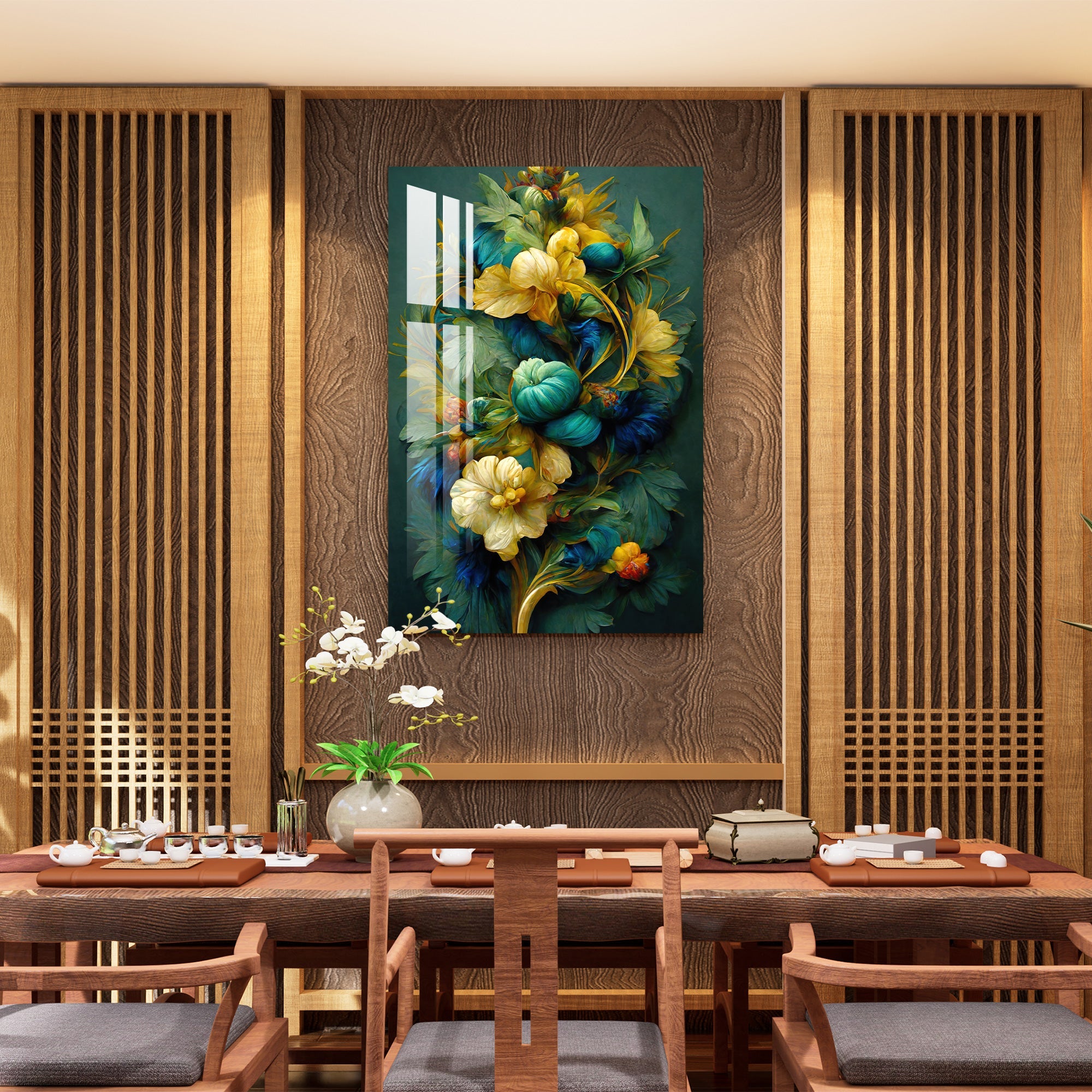 Shades of Green & Yellow Acrylic Wall Art - 23.5X16 inches / 3MM
