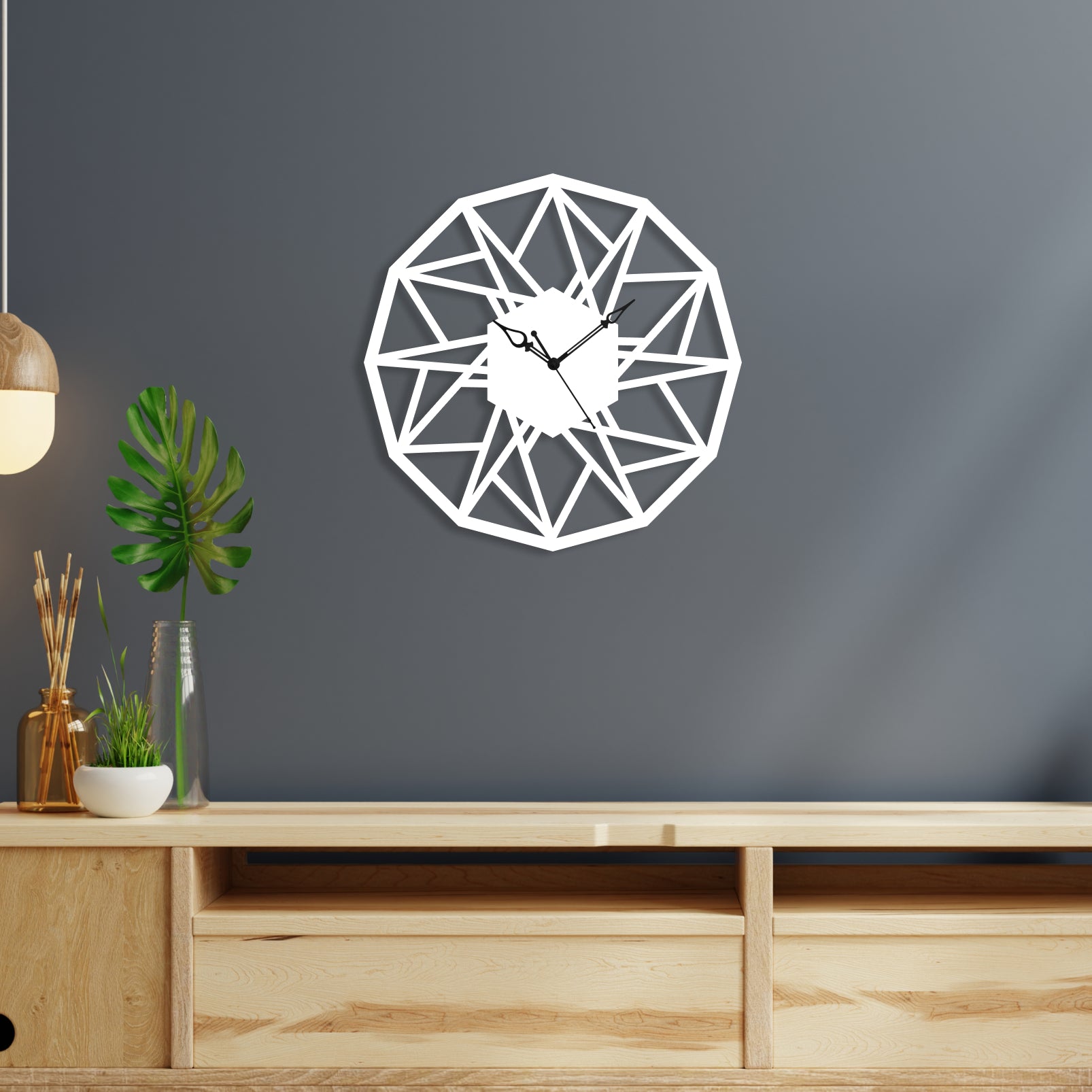 Modern Geometric Pattern Metal Wall Clock