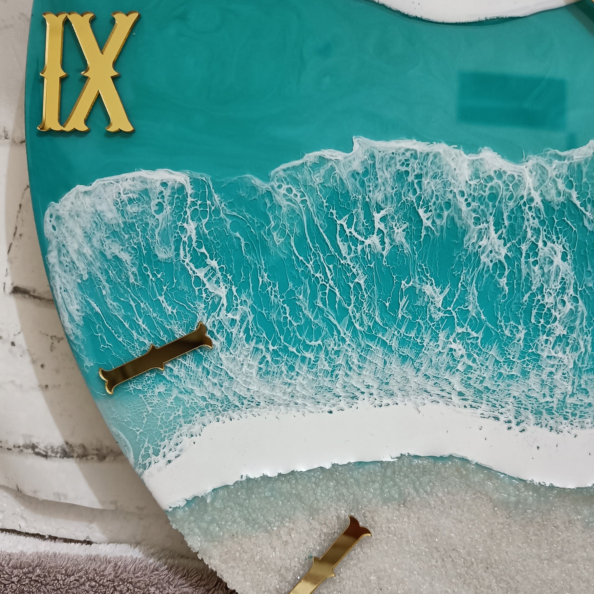 Multi Beach Epoxy Resin Wall Clock