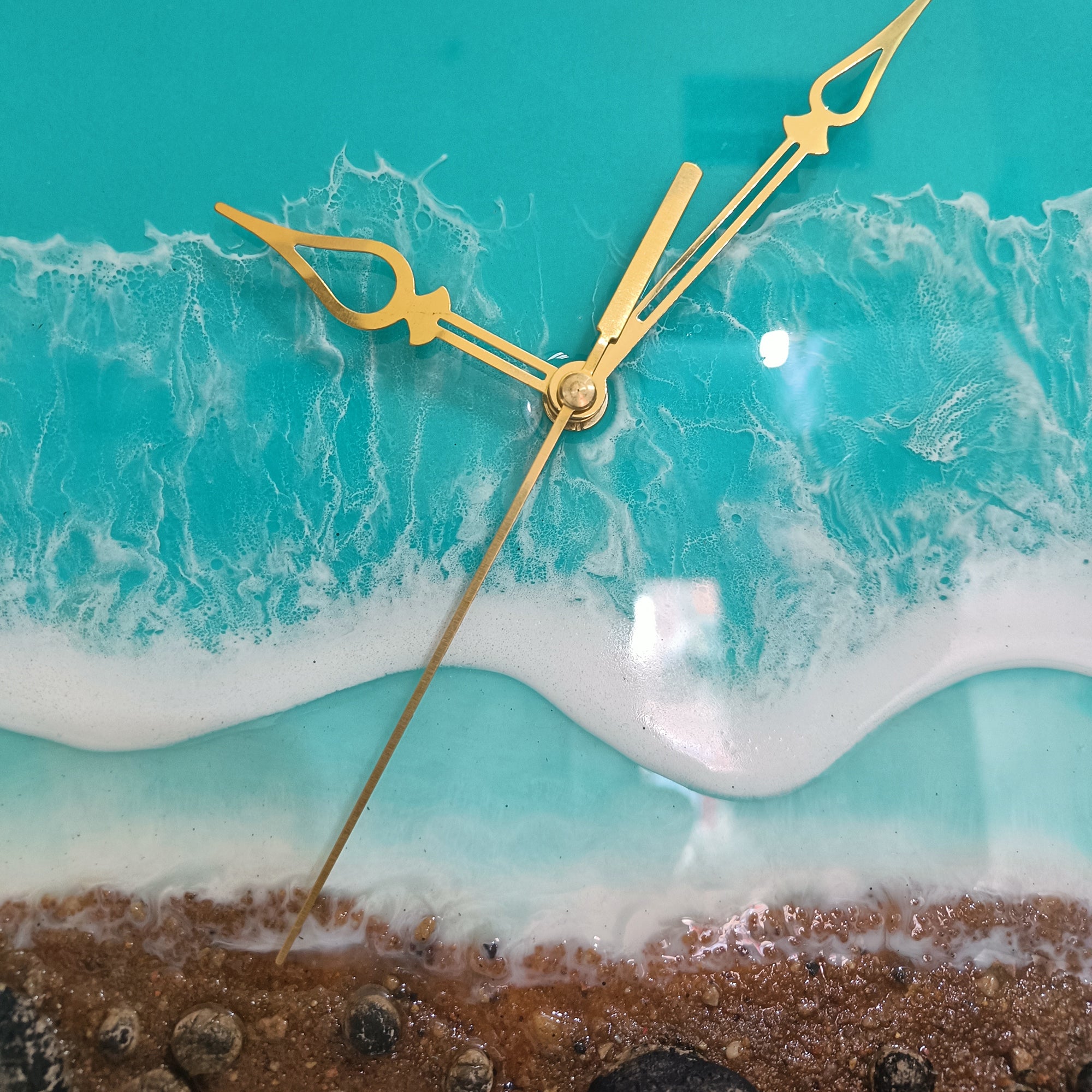 Beach View Epoxy Resin Wall Clock