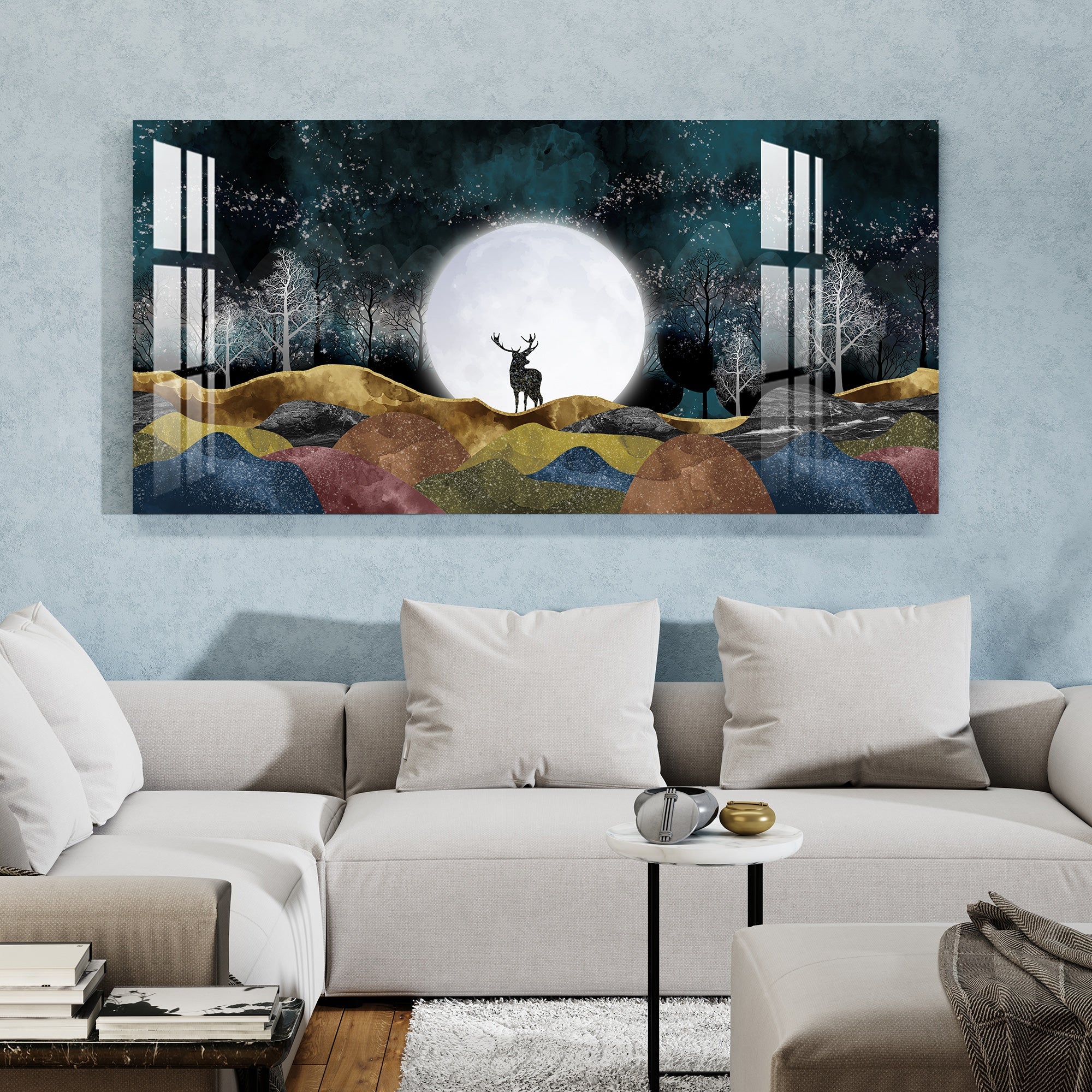 Moonlight Forest Acrylic Wall Art - 29.5X14.5 Inch / 3MM