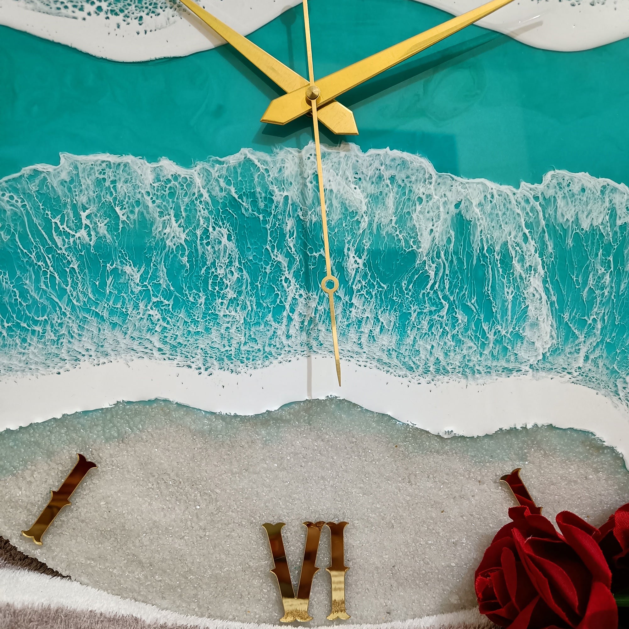 Multi Beach Epoxy Resin Wall Clock
