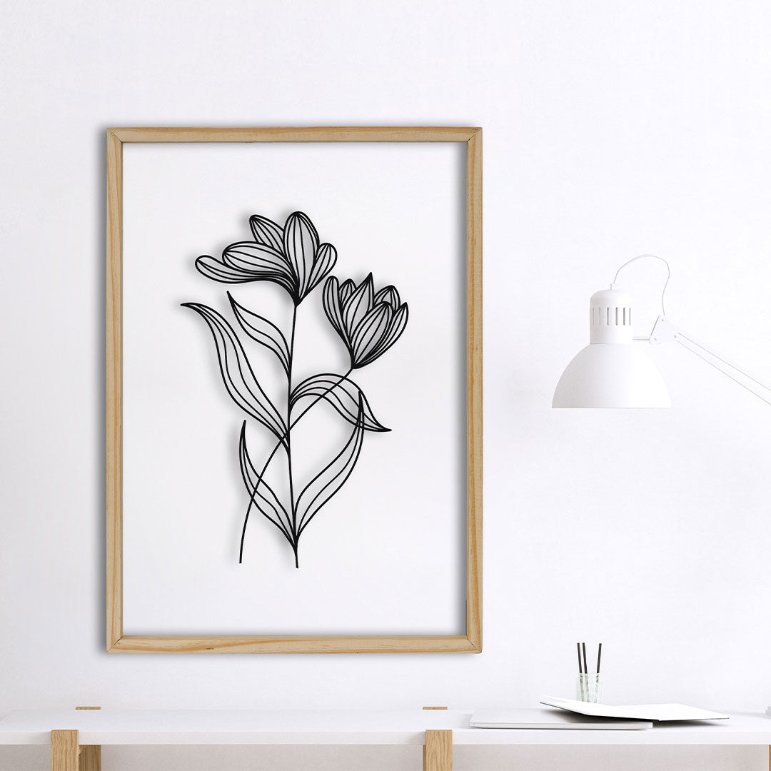 Flowers with Leaf Acrylic Frame