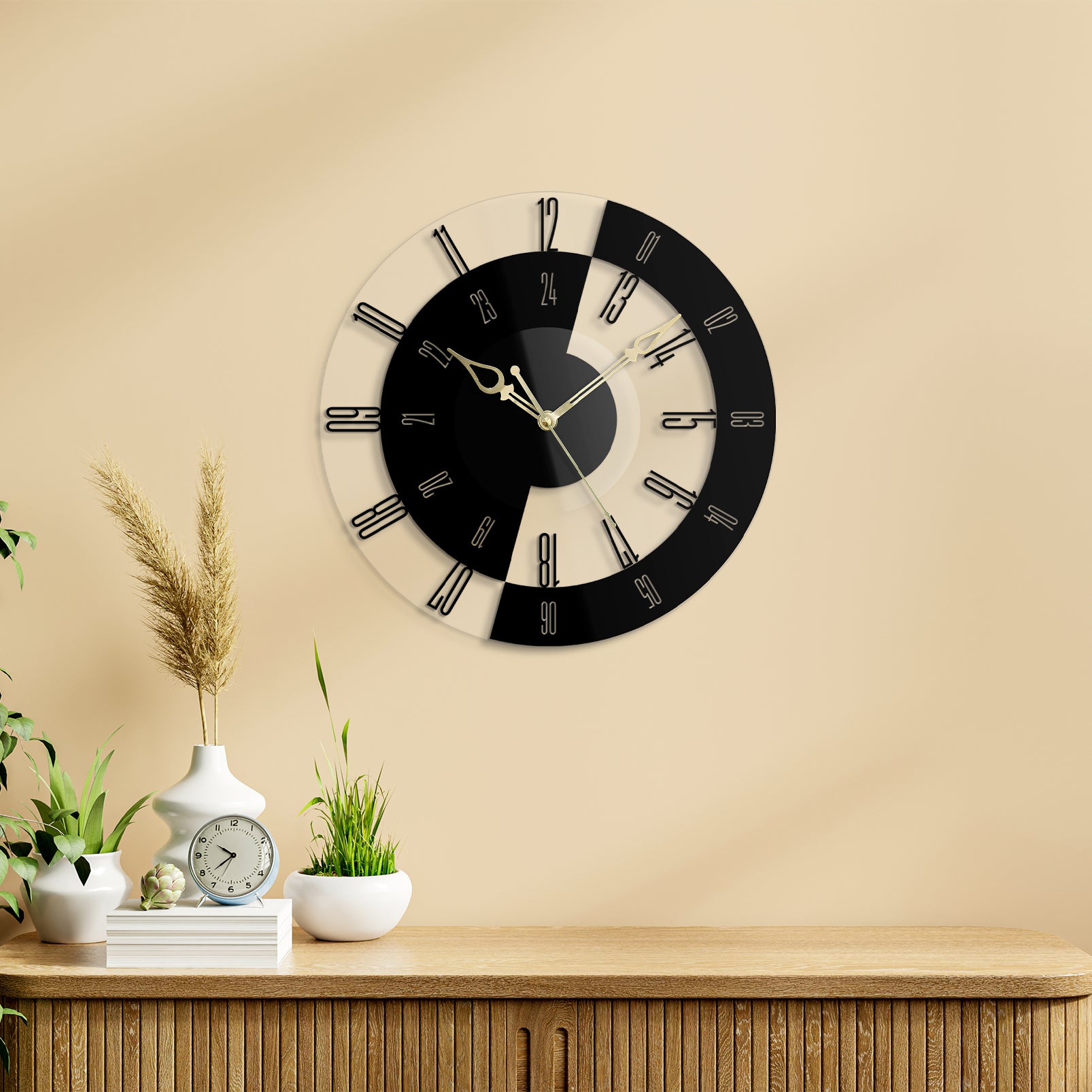 Acrylic Designer Roman Round Wall Clock