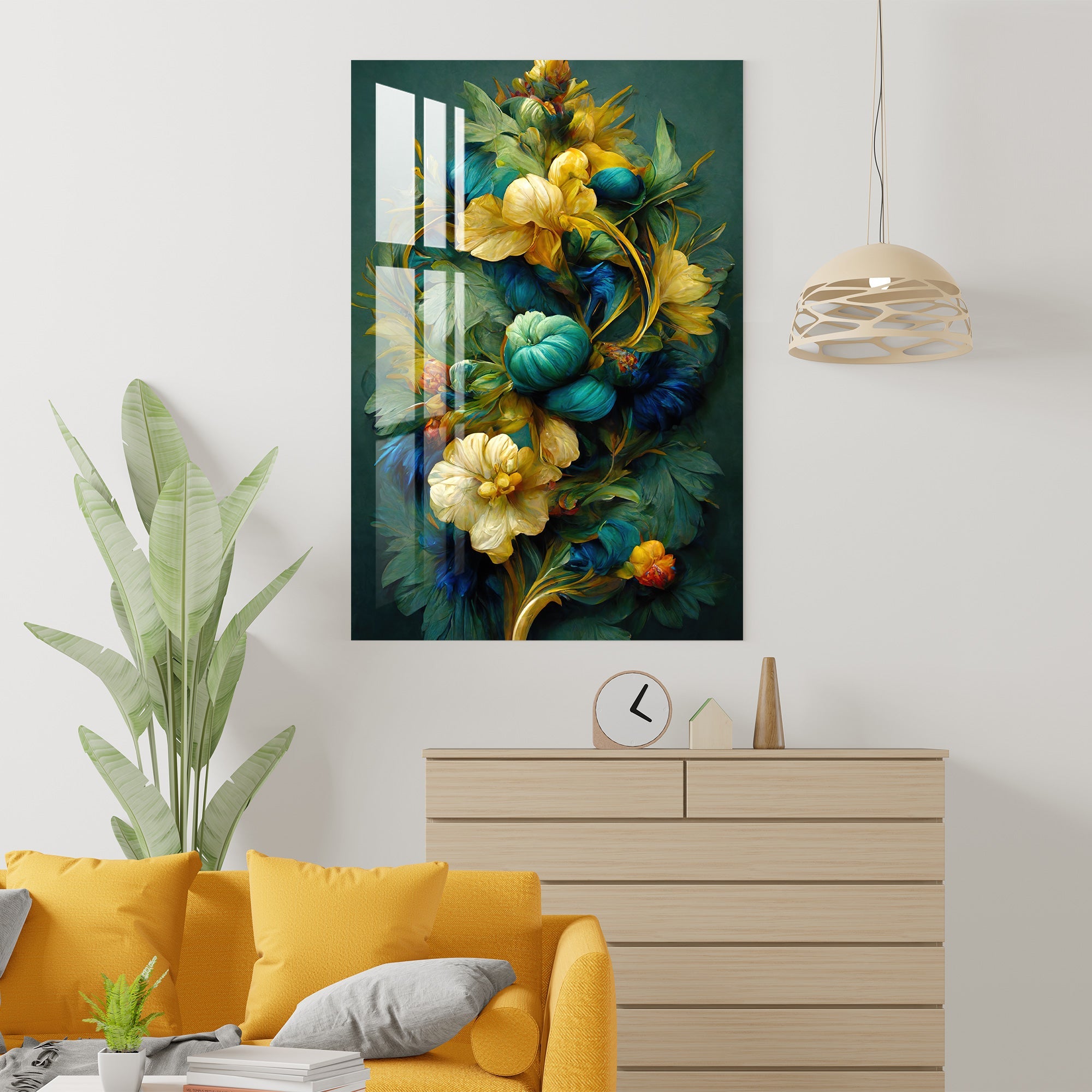 Shades of Green & Yellow Acrylic Wall Art - 23.5X16 inches / 3MM