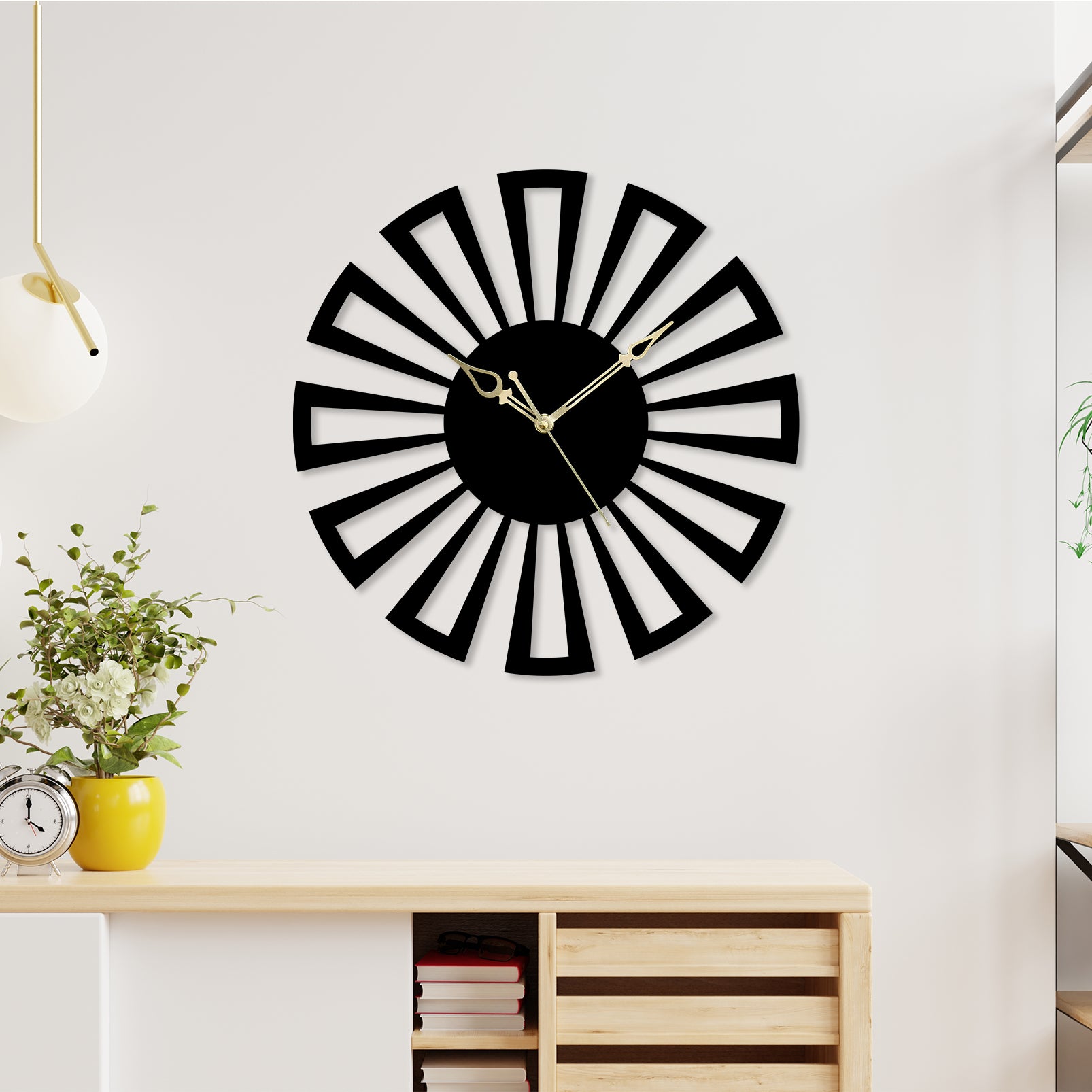 Flower Design Metal Wall Clock