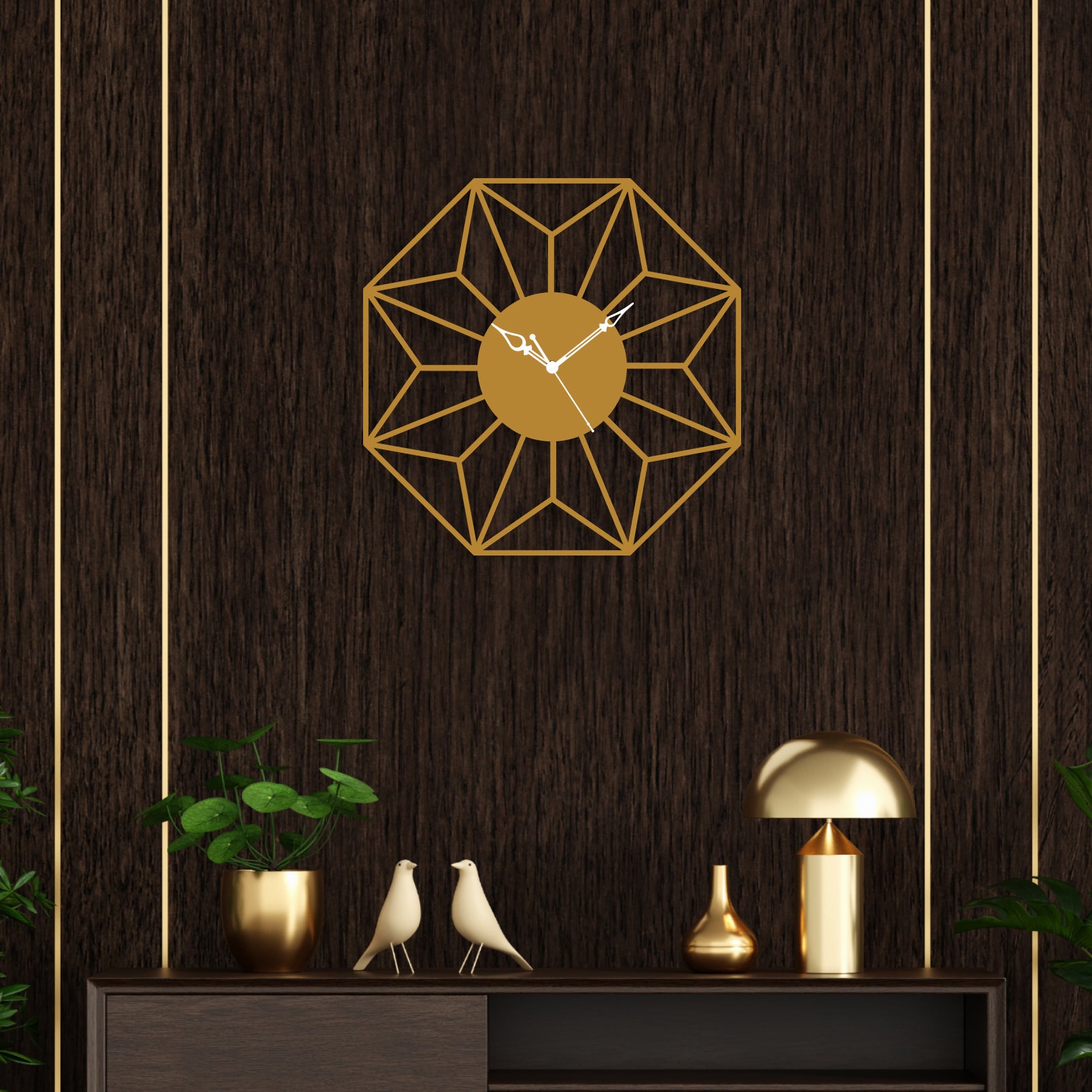 Simple Flower Design Metal Wall Clock