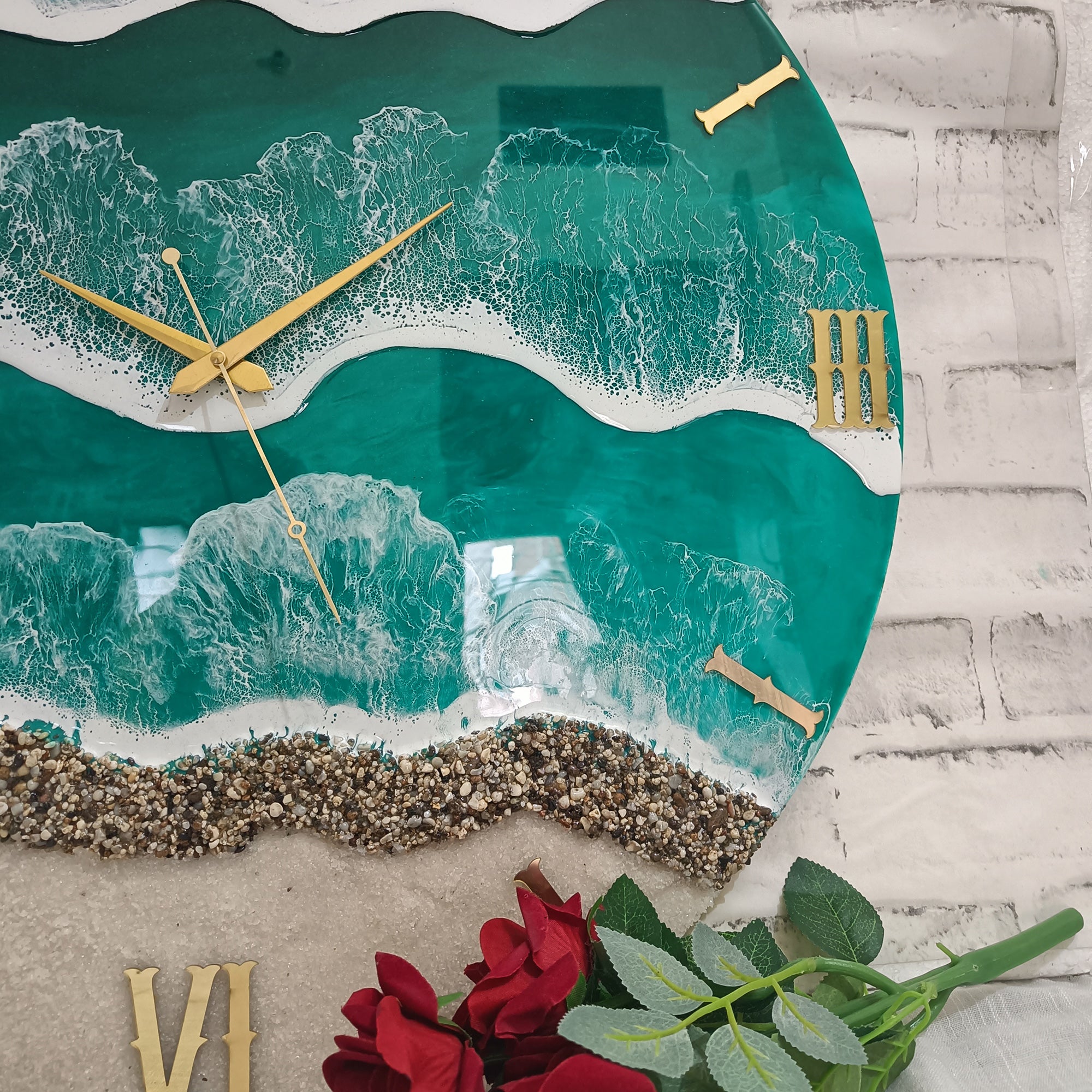 Multi Waves Epoxy Resin Wall Clock