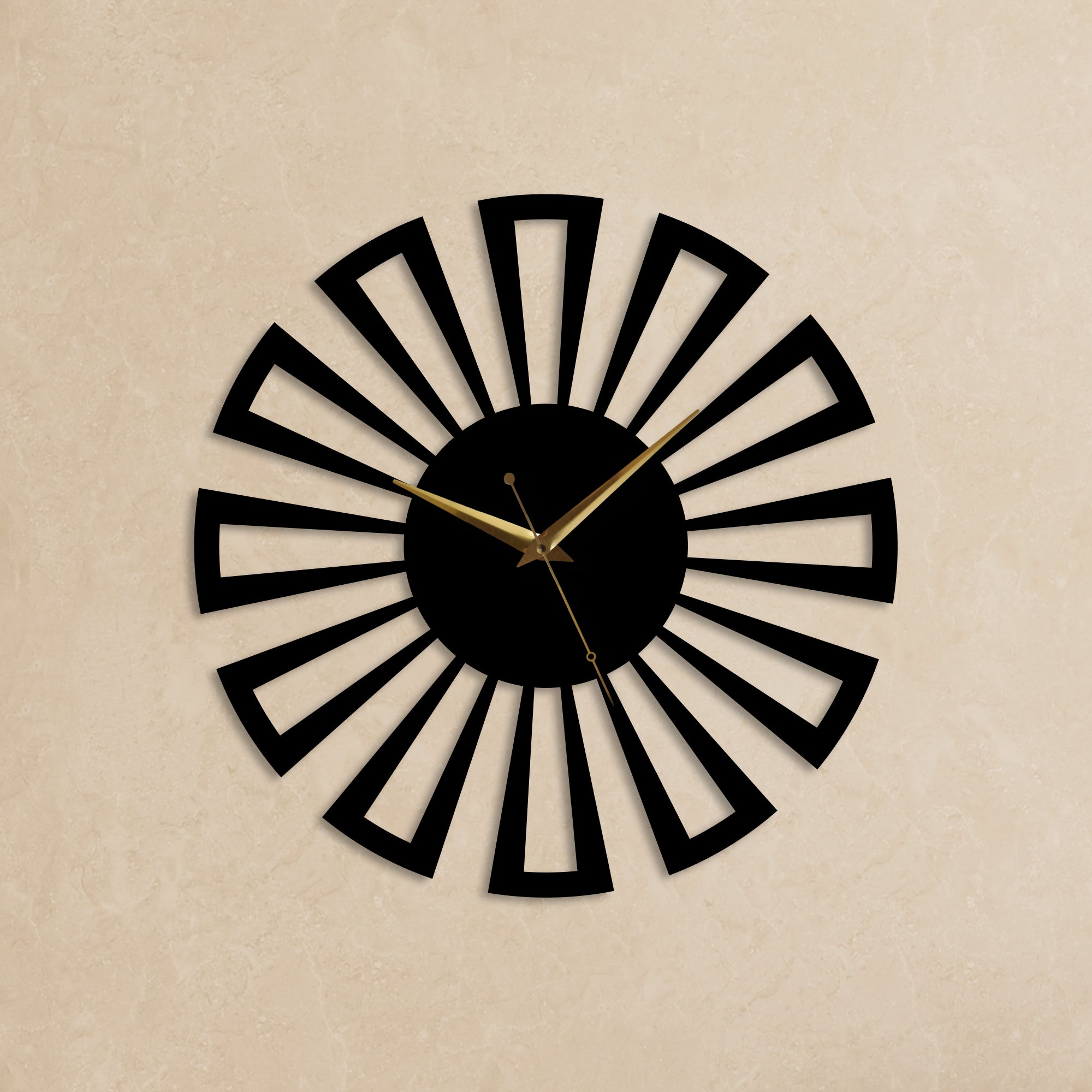 Flower Design Metal Wall Clock
